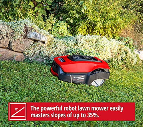 Einhell Power X-Change - Cortacésped robótico de 18 V con estación de Carga para césped de hasta 1200 m², Corte de césped multizona, Control de aplicación Bluetooth, Kit de Robot cortacésped FREELEXO