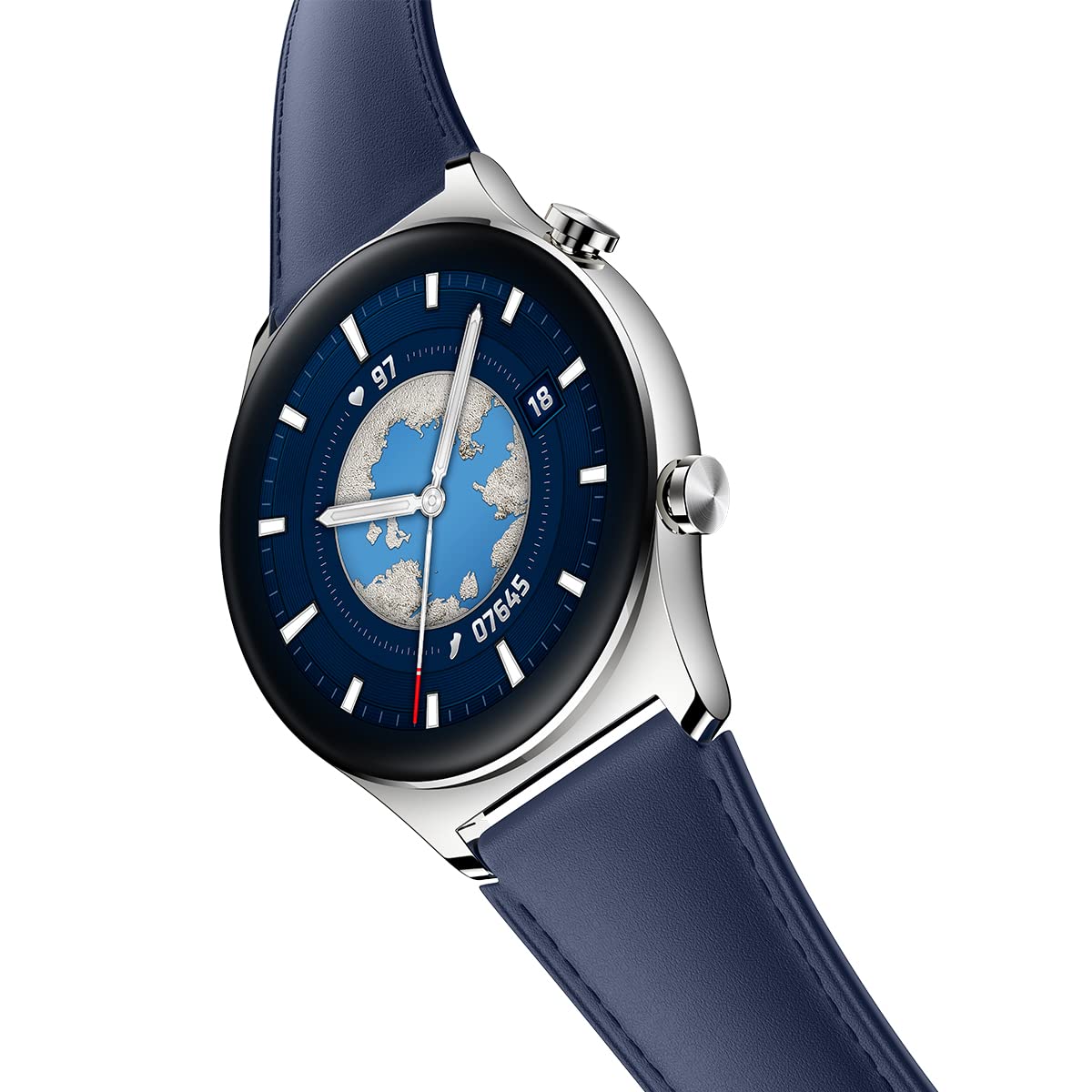 HONOR Watch GS3 Reloj Inteligente, Pantalla Táctil AMOLED 1,43", Reloj de Actividad Física con Monitorización de la Frecuencia Cardiaca, Sueño y Oxígeno, Versión Cuero Azul