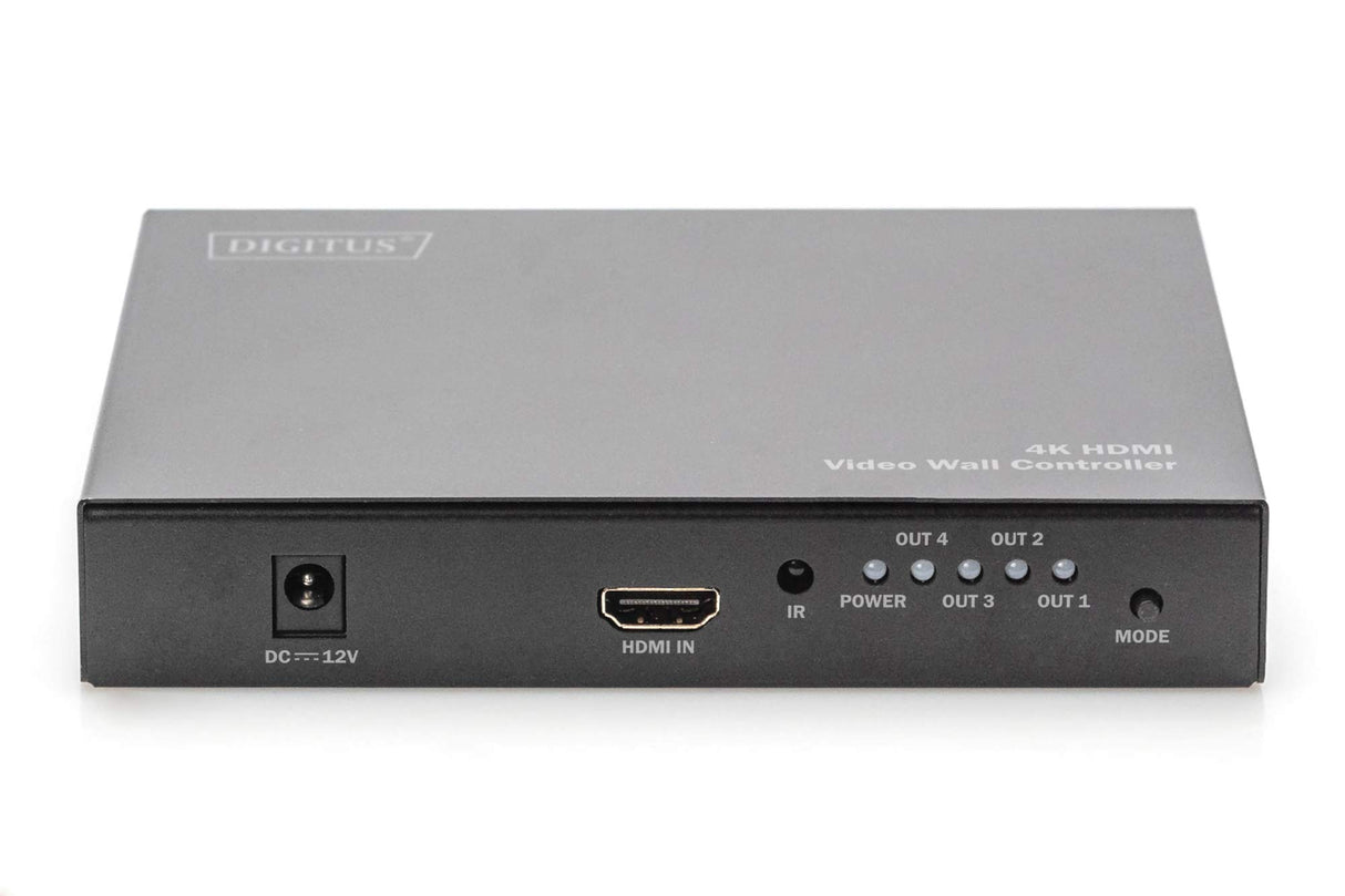 DIGITUS DS-43309 Procesador para Pared de vídeo 2x2 & Divisor HDMI - UHD 4K/60 Hz HDTV: 3840 x 2160p - Salida: 4X Full HD 60 Hz 1920 x 1080p - Display-Modi: 2x2, 1x2, 2x1, 1x3, 3x1, 1x4, 4x1