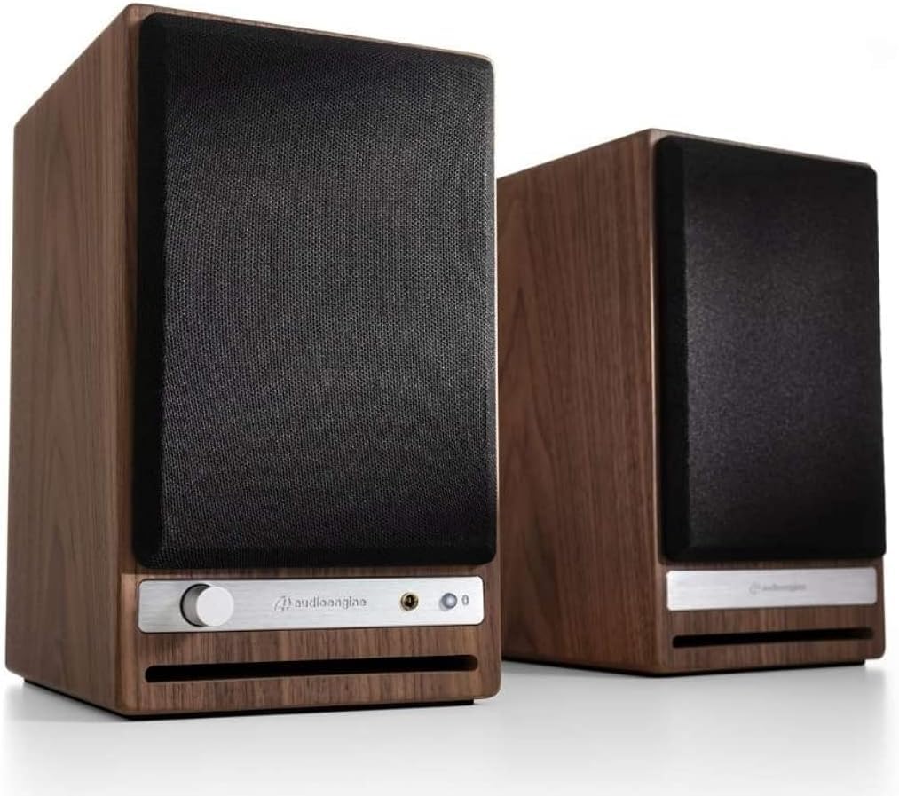 Audioengine HD4 Haut-Parleur Sans Fil Bluetooth | Haut-parleurs pour PC de Bureau, Enceinte Musicale pour la Maison aptX HD Bluetooth, d'Enceintes Stéréo de Bibliothèque Amplificateur Intégré (Noyer)