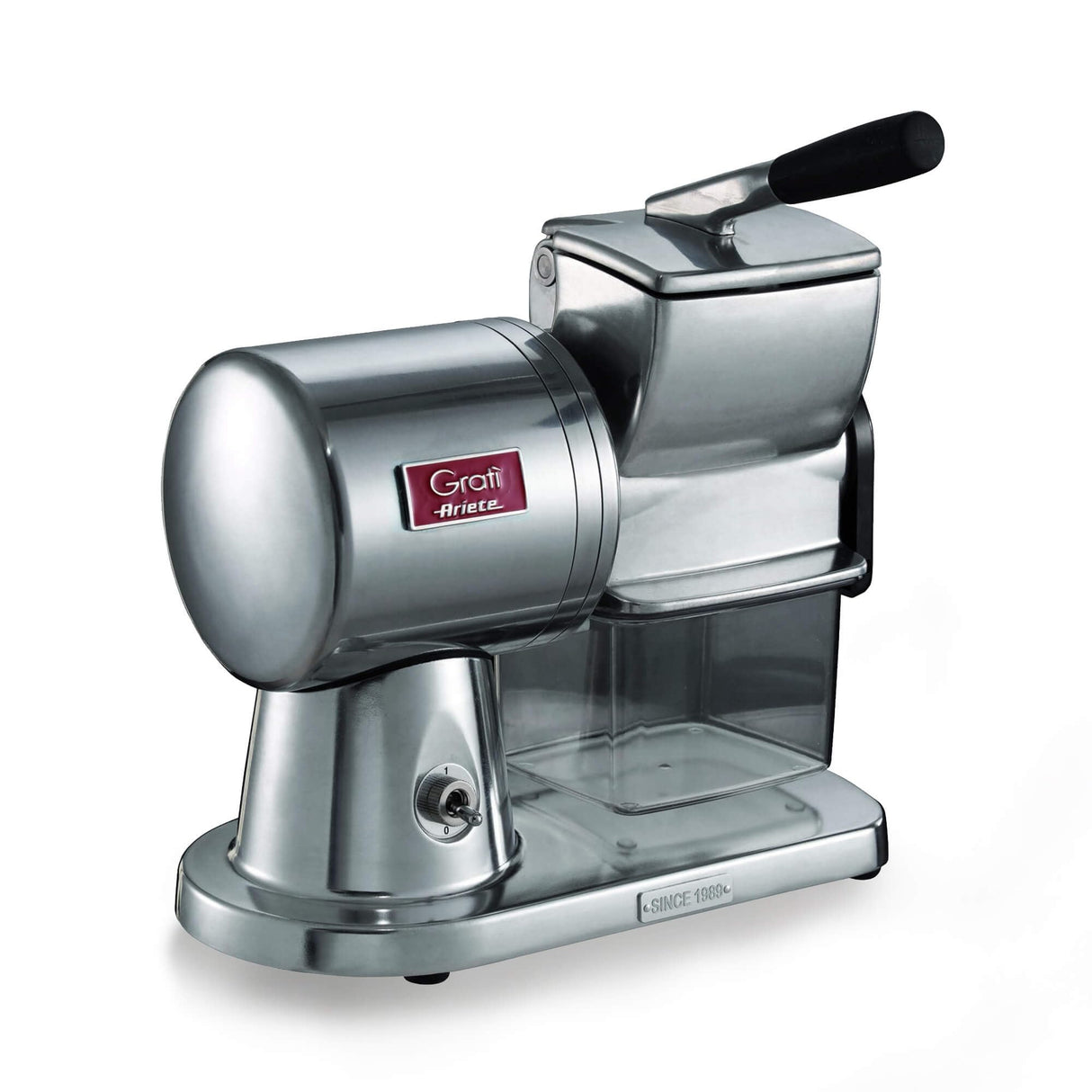 Ariete Gratí Superior - Rallador eléctrico profesional, 350 W, motor de inducción, tolva XL extraíble, color plata