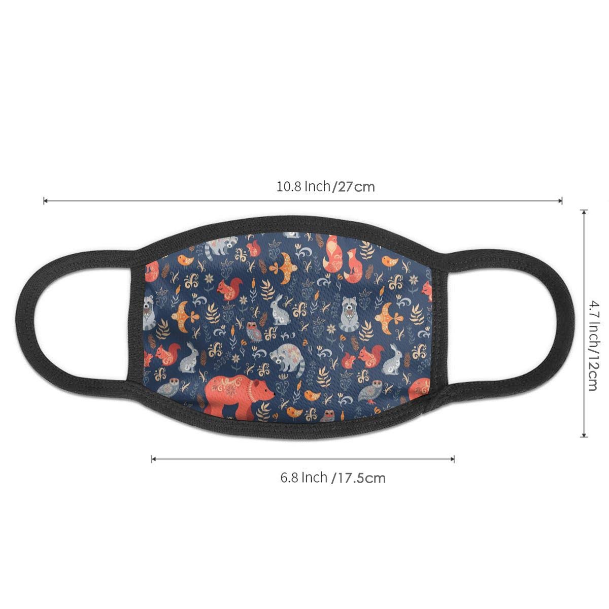 Fairy Tale Forest Animal Bear Unisex Adult Anti Dust Cover Face Cover Mouth Cover Black