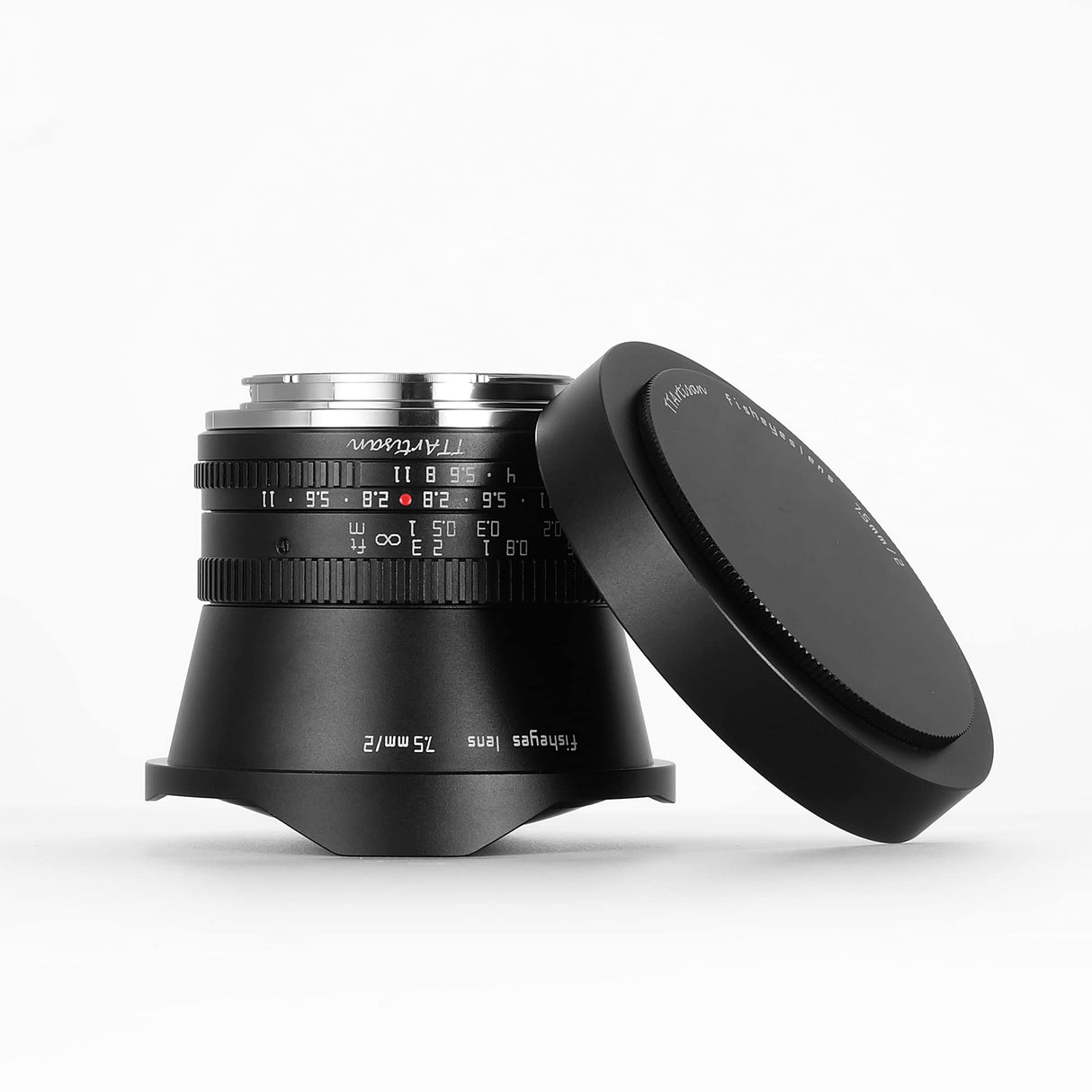 TT Artisan Conector de Objetivo de 7,5 mm F2.0 APS-C para cámara Panasonic Leica L Sigma Mount Negro, Objetivo Gran Angular con ángulo de visión de 180 Grados
