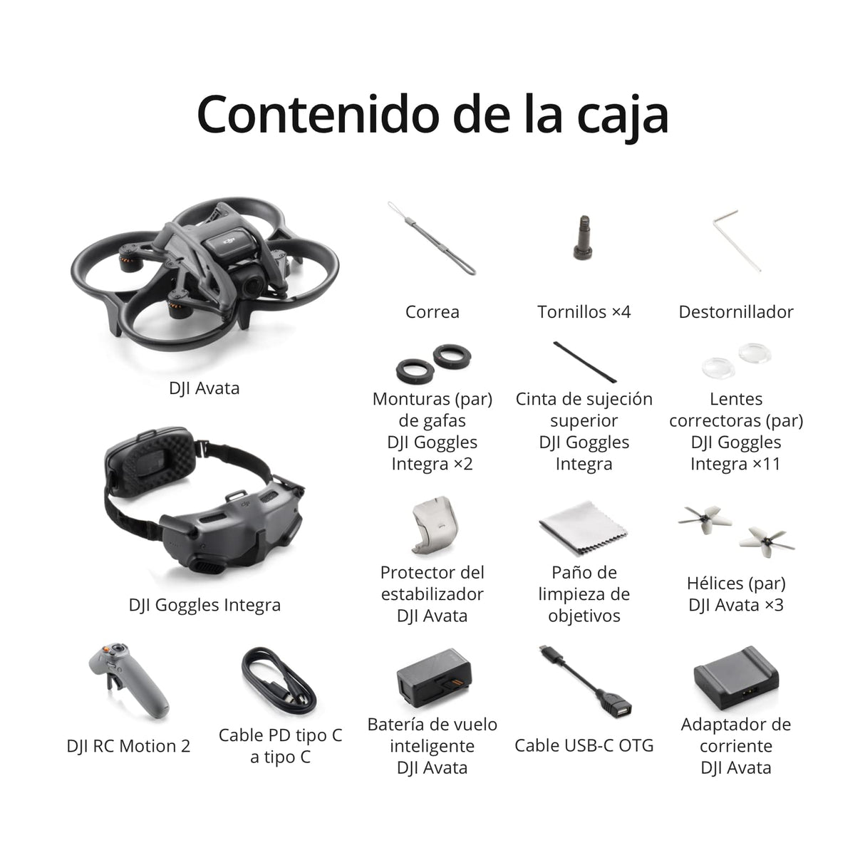 DJI Avata Explorer Pack Dron con Mando a distancia, cámara FPV, cuadricóptero VANT con vídeo 4K estabilizado, Campo de visión superamplio de 155°, Incluye el Nuevo RC Motion 2 y Goggles Integra