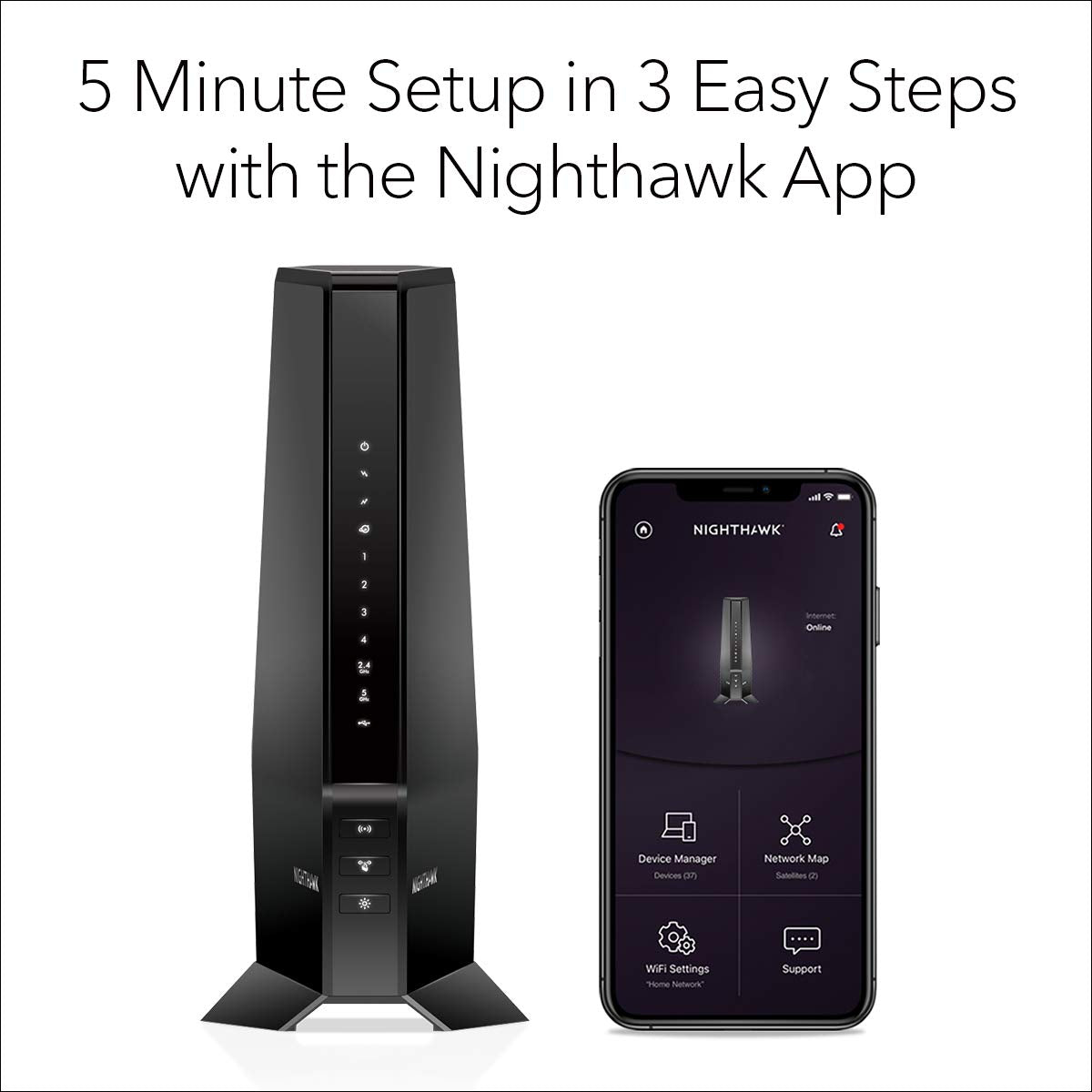 NETGEAR Nighthawk WiFi 6 Cable módem Router CAX30 Compatible con Xfinity, Spectrum, y Cox, AX2700 (hasta 2,7 Gbps) DOCSIS 3.1