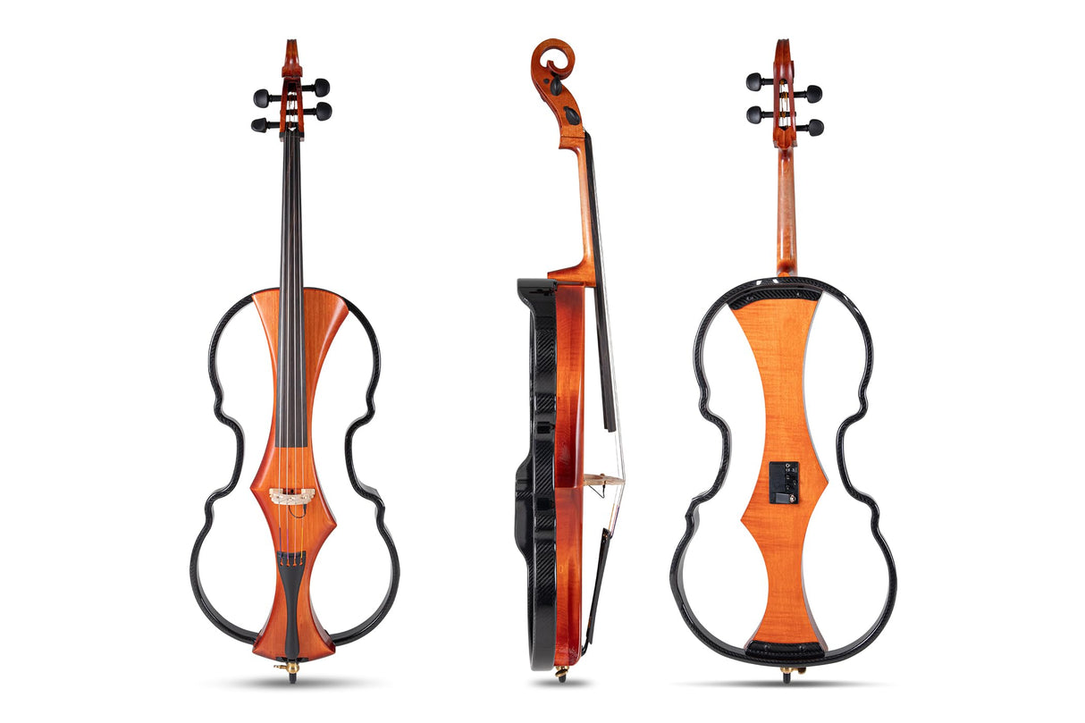 GEWA E-Cello, violonchelo electrónico, Novita 3.0 rojo-marrón 4/4 Made in Germany