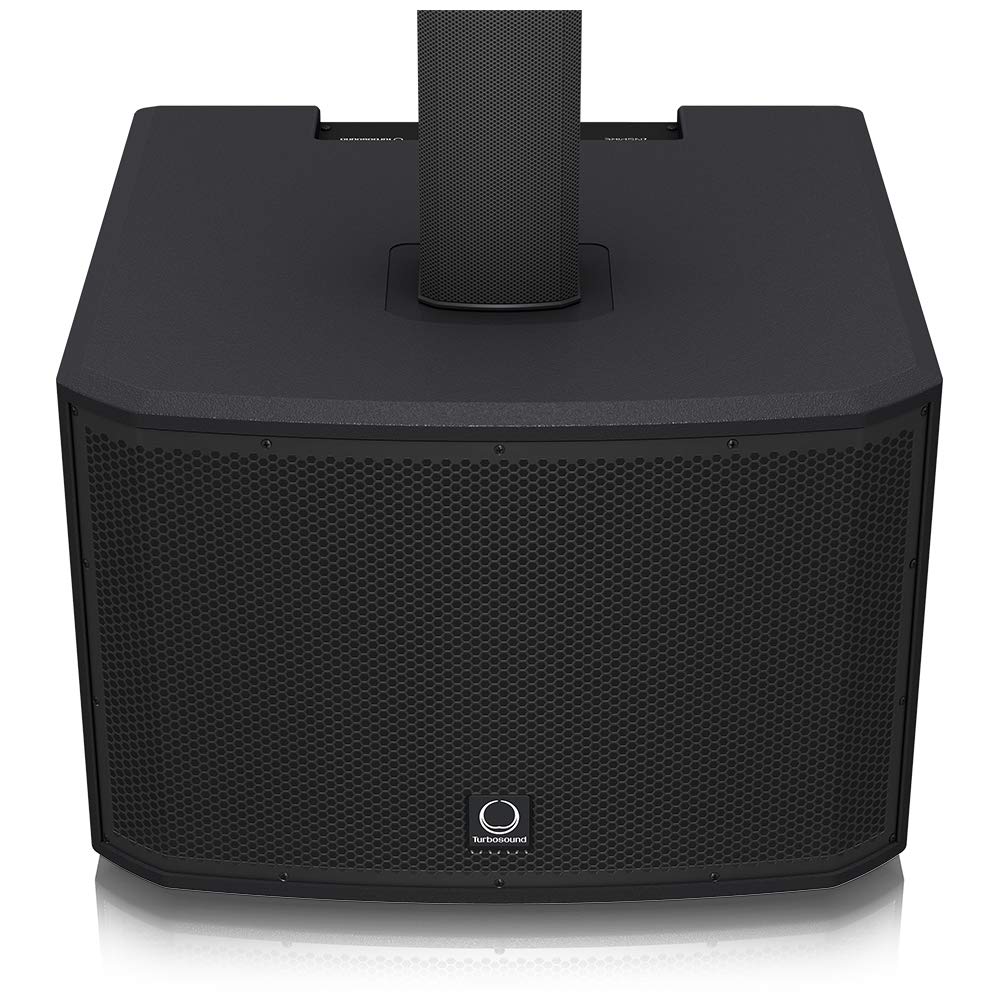 Turbosound iNSPIRE iP3000 Altavoz de columna alimentado de 2000 vatios con subwoofer de 2 x 12", 18 controladores de neodimio