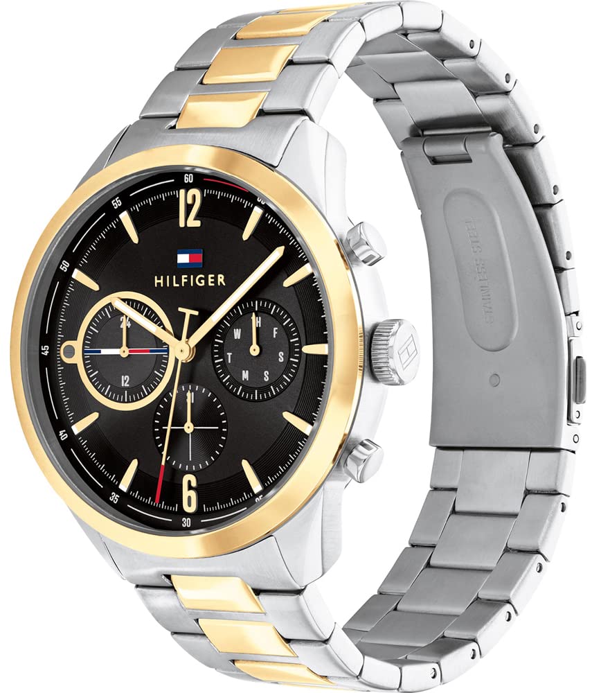 Tommy Hilfiger Reloj Analógico de Cuarzo Multifunción para Hombre con Correa de Acero Inoxidable Bicolor - 1791944