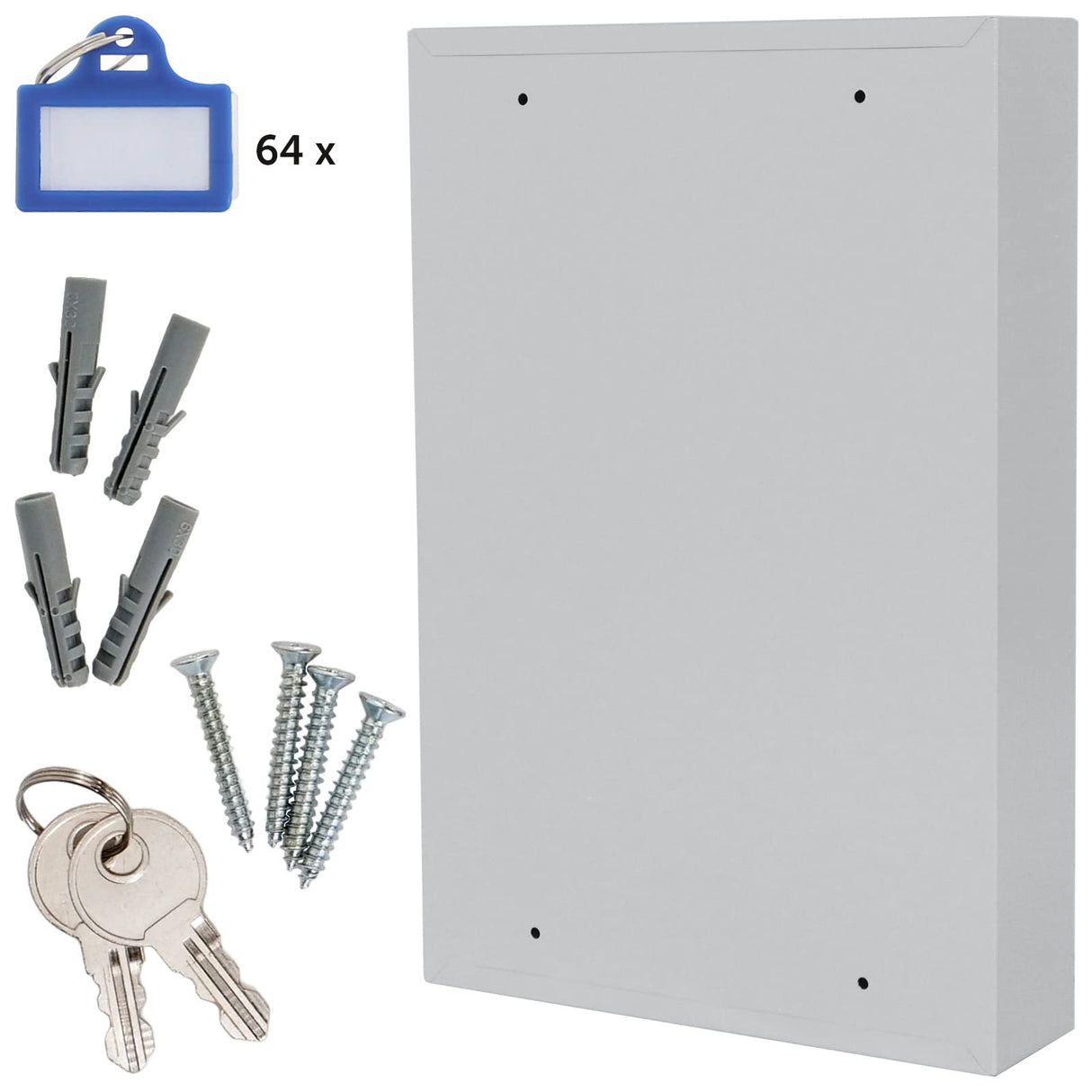 Caja fuerte para 64 llaves S64 EL de Rottner, Color gris claro, Fabricada en chapa metálica resistente, Cerradura electrónica, Teclado plano con luces LED, Tornillos de fijación incluidos