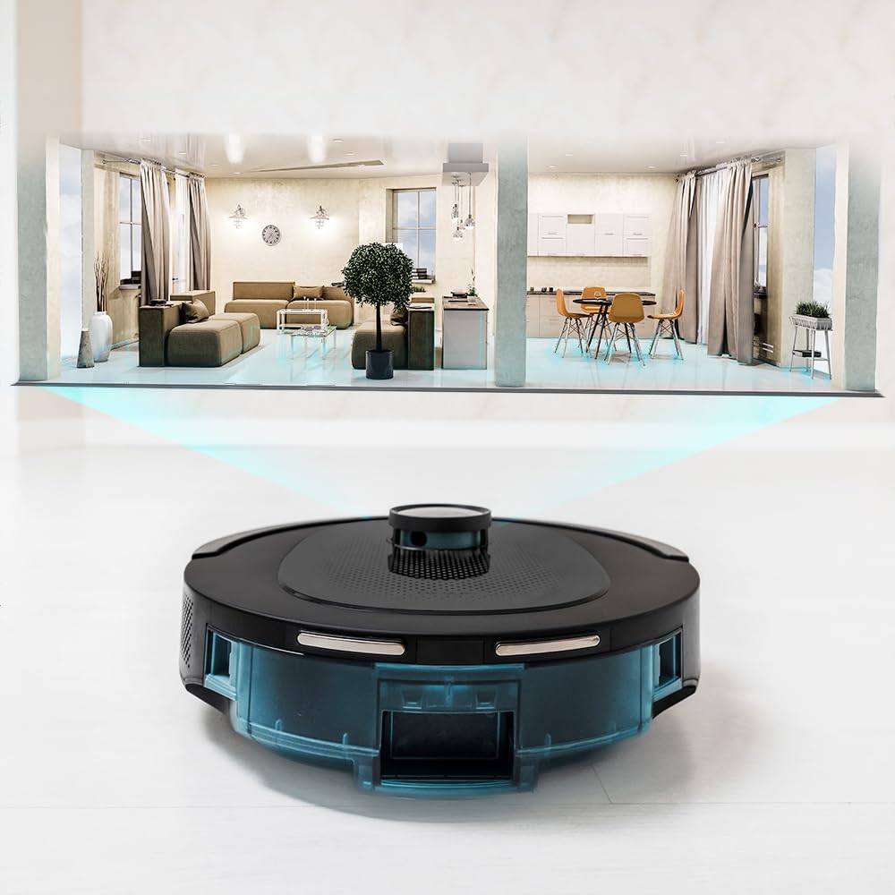 Cecotec Robot Aspirador Conga 7490 Ultimate Home X-Treme, 2600 Pa, 120 min autonomía, navegación láser y Base de autovaciado, Limpieza 4 en 1, Cepillo Central multifunción, App
