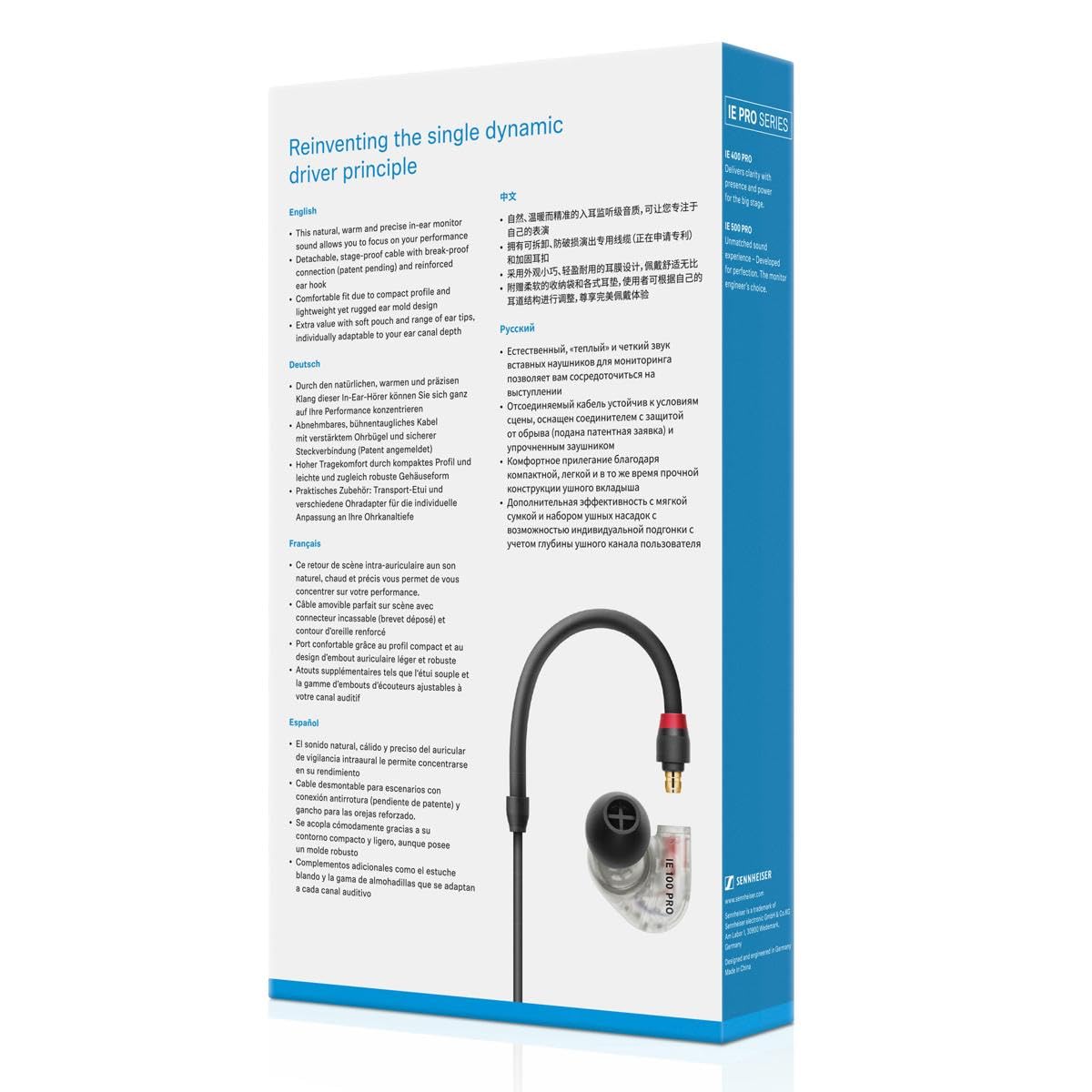 Sennheiser Monitor de Audio intraural, Transparente, con Cable (508941)