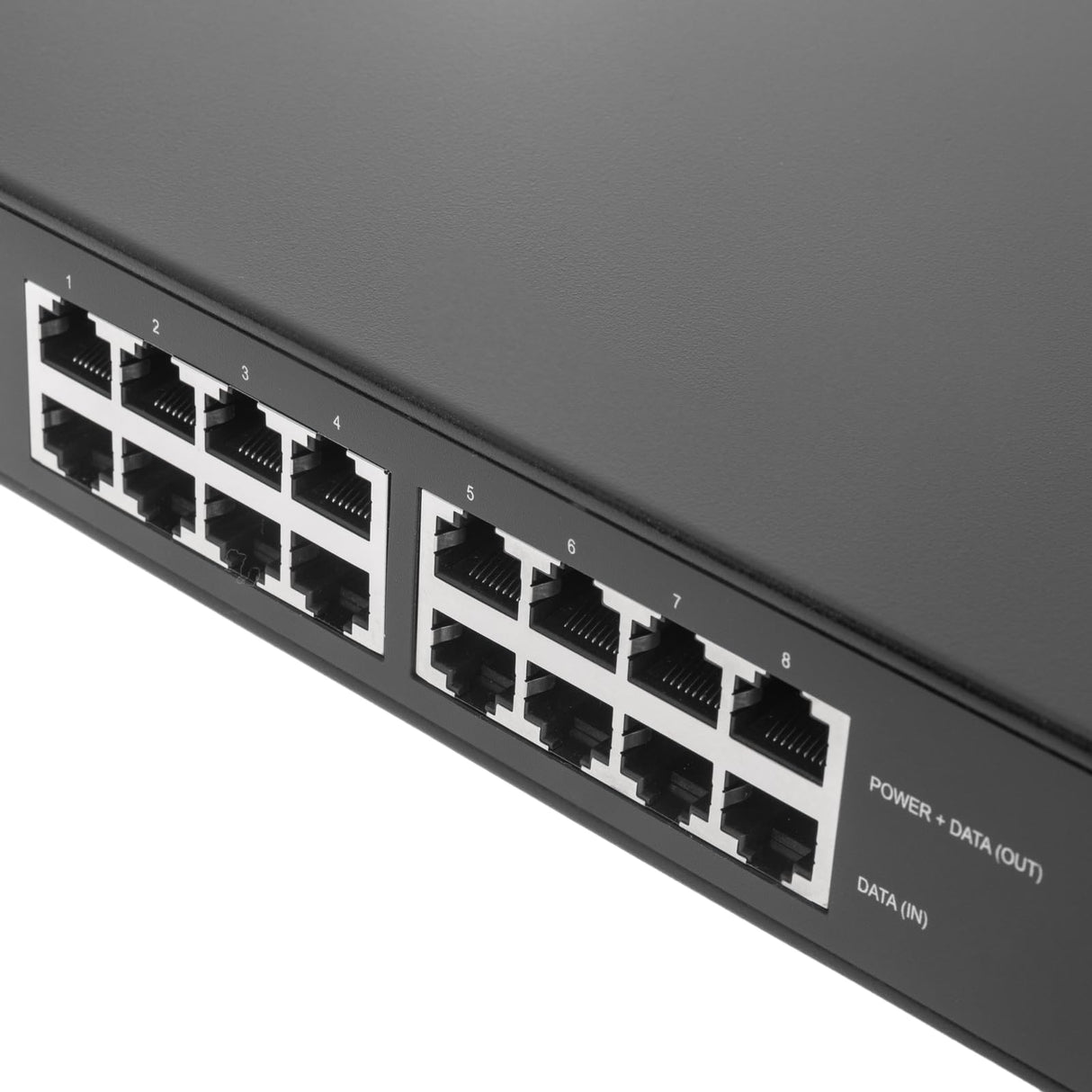 BeMatik - PoE Injector Hub IEEE802.3af 10/100/1000 Mbps 8-Port Rack 19