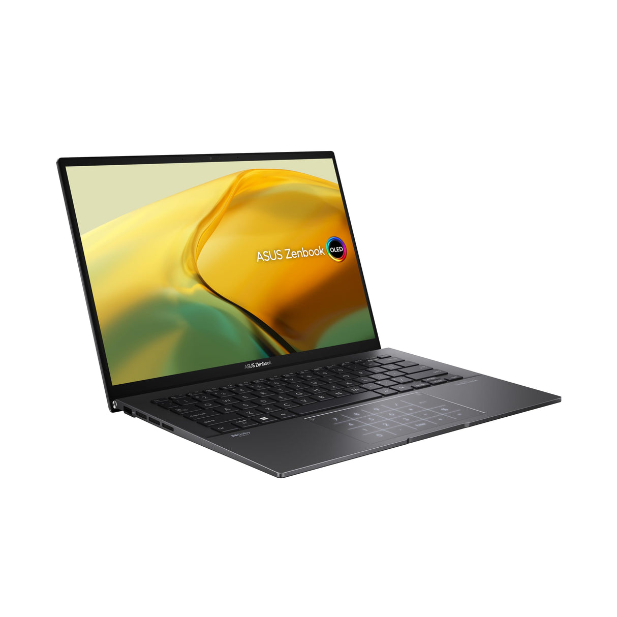 ASUS Zenbook 14 OLED UM3402YA-KM513 - Ordenador Portátil 14" 2.8K (AMD Ryzen 5 7530U, 16GB RAM, 512GB SSD, Radeon Graphics, Sin Sistema Operativo) Negro Jade - Teclado QWERTY español