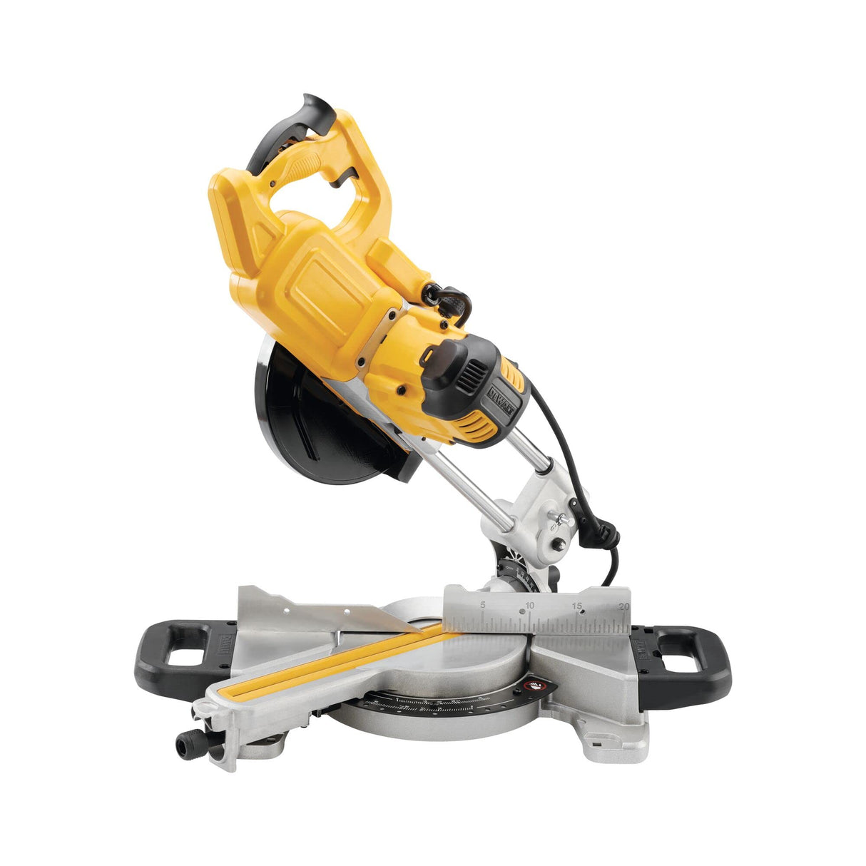 DEWALT DWS773-QS - Sierra Ingletadora, Potencia de 1300W, Velocidad de 4500 RPM, Asas de Transporte, Diseño Ergonómico, Extracción de Polvo Eficaz, Fuente de energía con cable