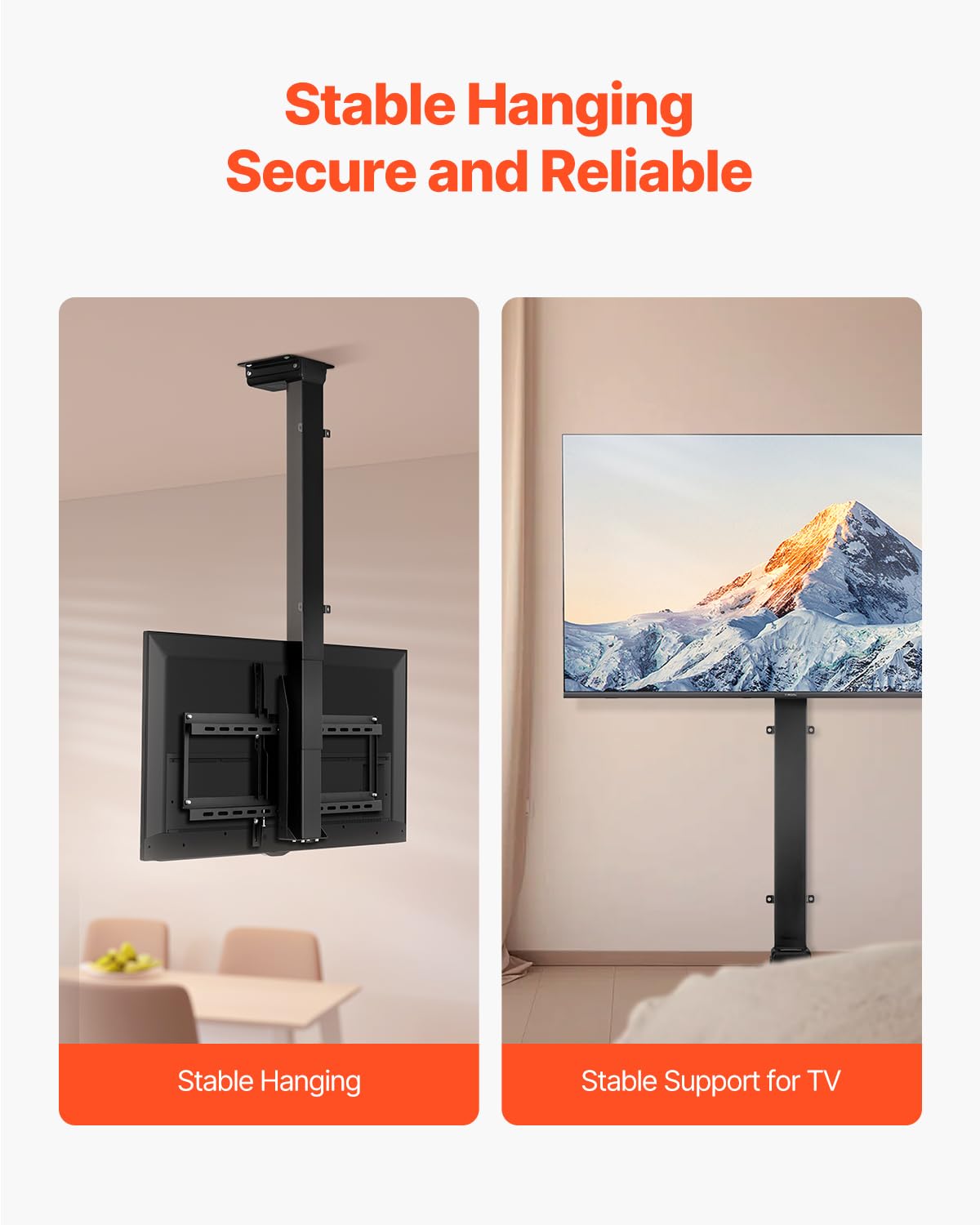 VEVOR Soporte para TV de Pared motorizado, Marco Soporte para TV Dimensiones de 813 a 1397 mm, Marco Porta televisión Plegable Ajustable con VESA máx. 60 x 40 cm, Carga máx. 54 kg