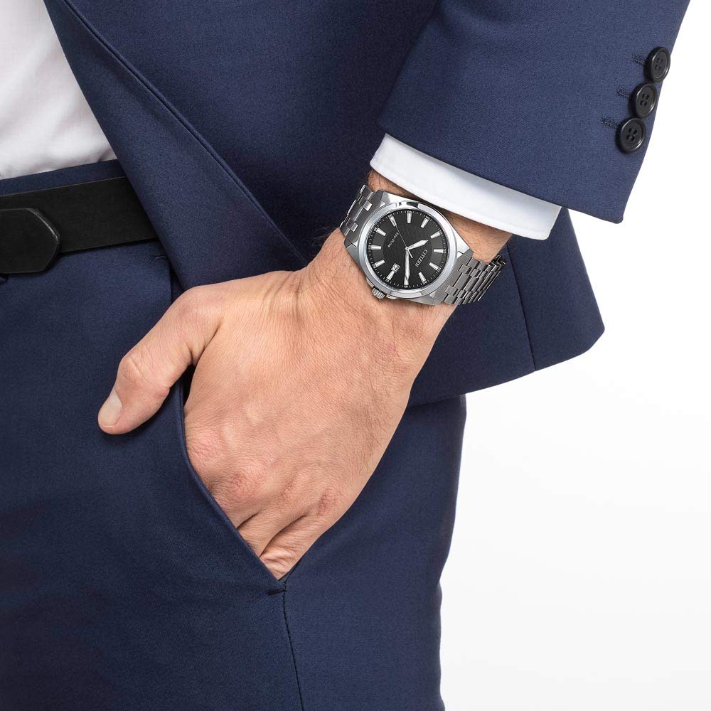 Citizen Reloj Analógico para Hombre de Cuarzo con Correa en Acero Inoxidable BM7108-81E