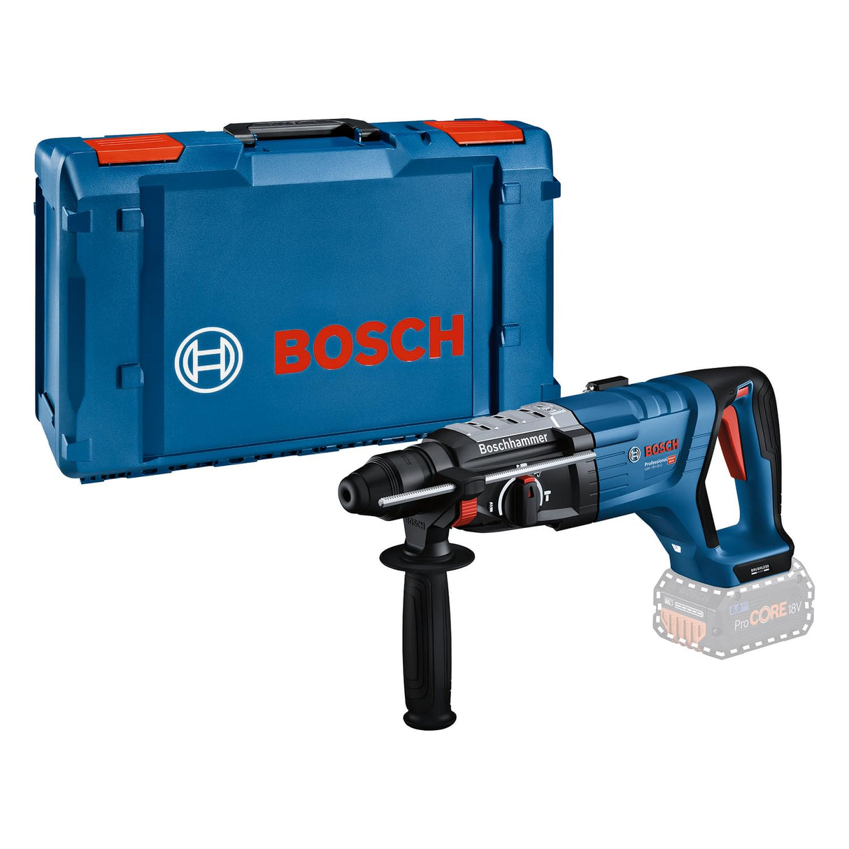 Bosch Professional 18V System martillo perforador a batería GBH 18V28 D, KickBack Control, incl paño de limpieza, empuñadura auxiliar, calibre de profundidad, bandeja, sin batería/cargador