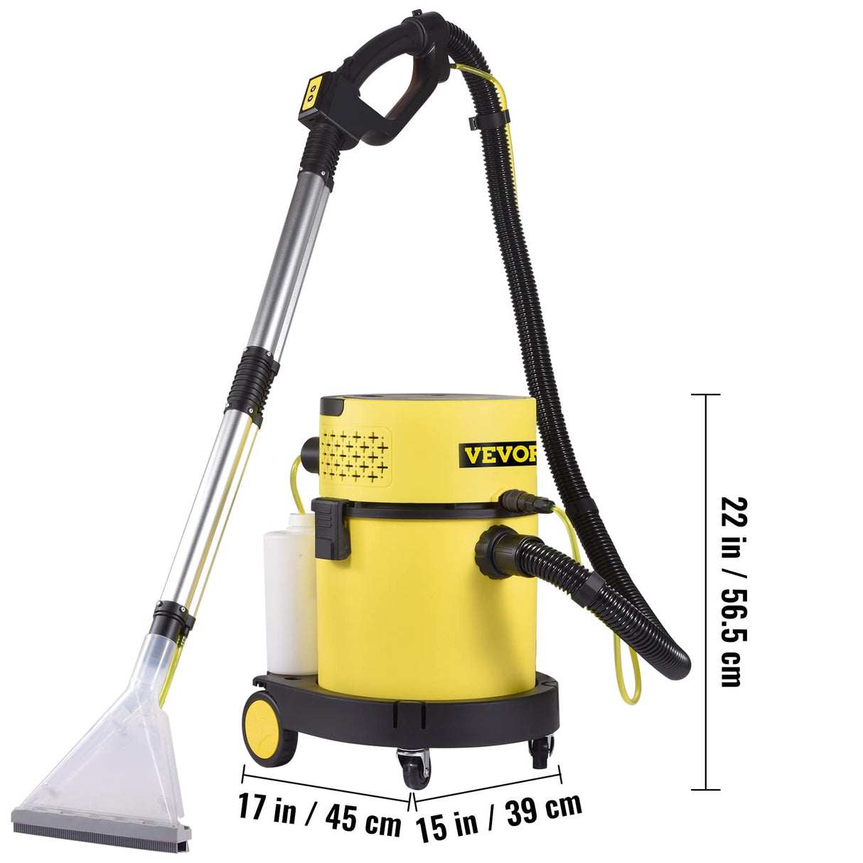 Vevor Aspirador Potente en Seco y Húmedo 4 en 1 Depósito Total de 20L, Mando de Control Remoto Lava Aspiradora 220V 1200W para Hogar Patio Garaje Taller
