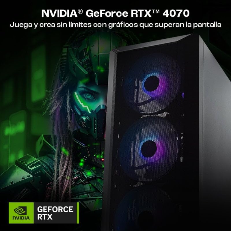 PcCom Imperial Pc Gaming Ordenador de Sobremesa Intel Core i5-13600KF 3.5GHz / RAM 32GB DDR5 / 1TB SSD M.2 / RTX 4070 12GB GDDR6 NVIDIA/WiFi + Bluetooth/Windows 11 Home