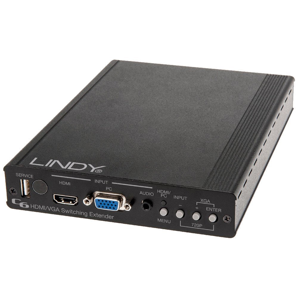 LINDY 38215 Extensor Audio/Video - Extensor de A/V (145 x 202 x 30 mm, Corriente alterna, IR, RS-232)