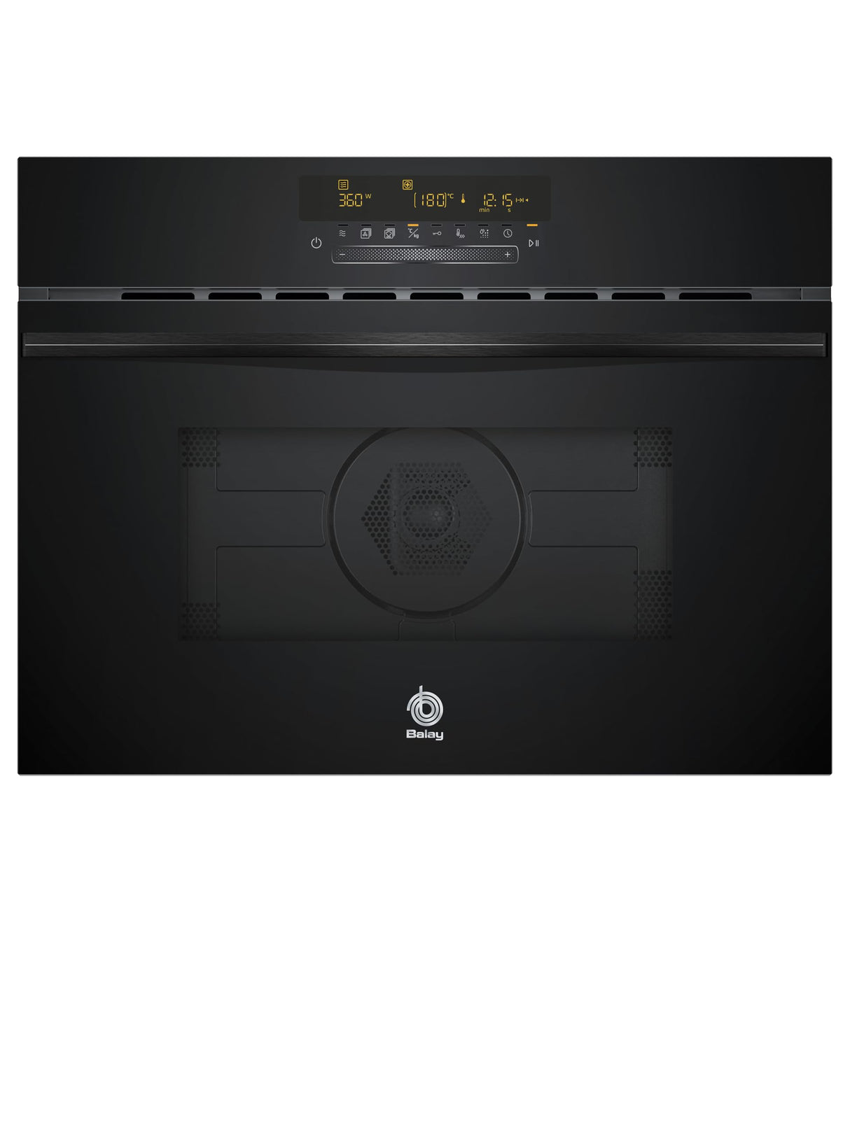 Balay - Microondas multifunción con horno, alto 45 cm, Aqualisis, Control táctil, 15 recetas, Grill, Cristal Negro, 3CW5179N3