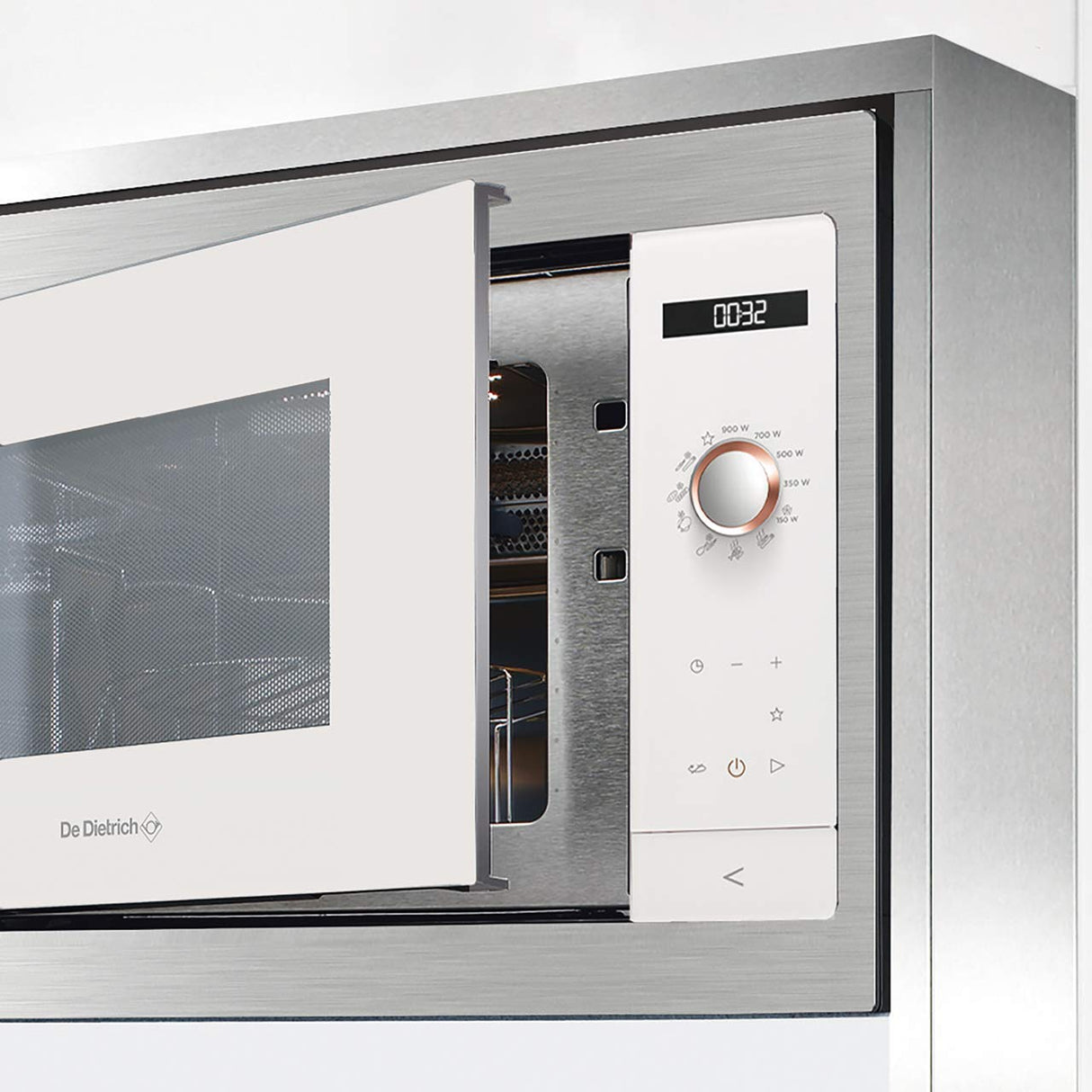 De Dietrich DME7121W - Microondas (Integrado, Solo microondas, 26 L, Botones, Giratorio, Blanco, Botón)