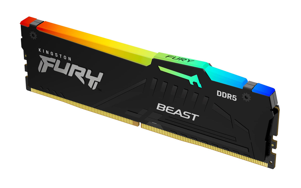 Kingston Fury Beast Negro RGB 32GB 6000MT/s DDR5 CL36 DIMM Memoria Gamer para Ordenadores de sobremesa Módulo único AMD Expo/Intel XMP - KF560C36BBE2A-32