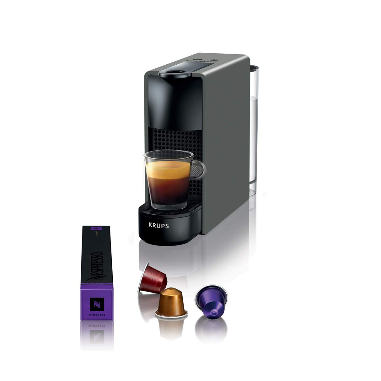 Krups Nespresso Essenza Mini Intensa Cafetera de Cápsulas de Café Barista, 2 Tamaños de Taza, Espresso, Lungo, Diseño Ultra Compacto, Automático YY2911FD, 0.6 litros