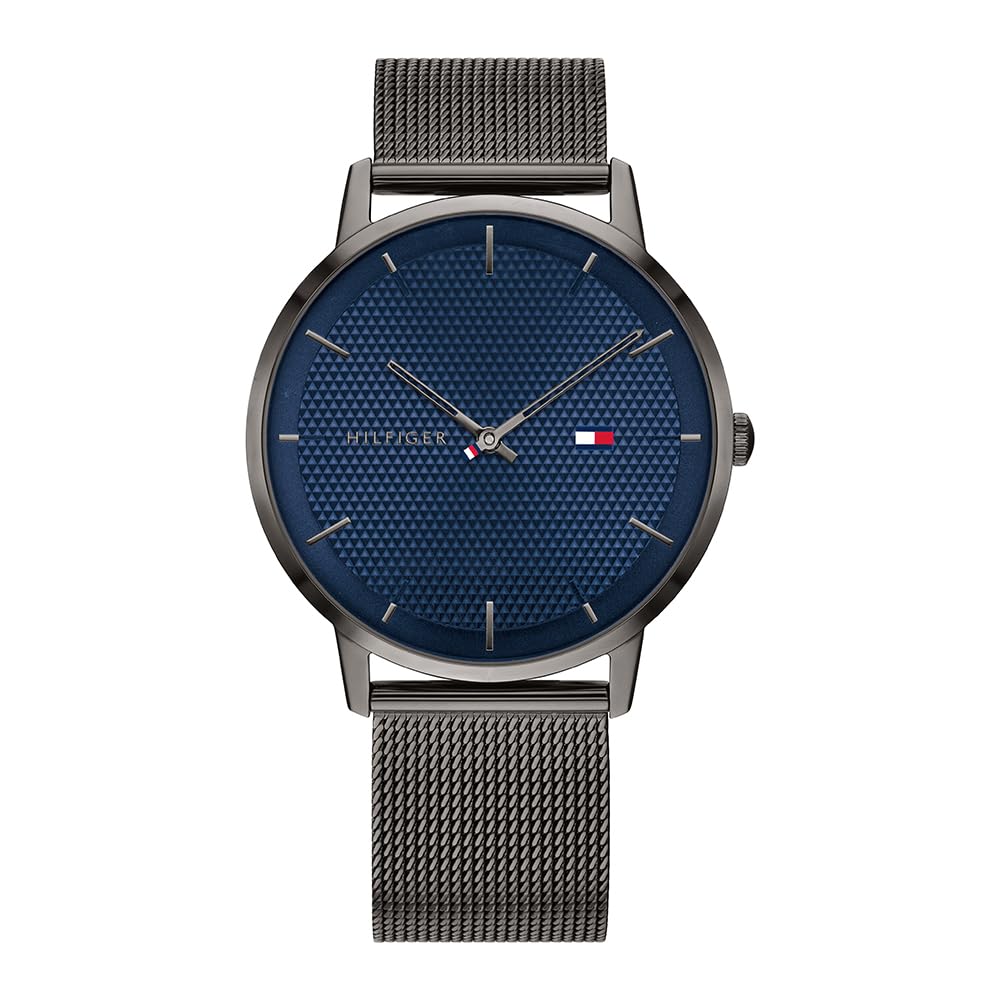 Tommy Hilfiger Reloj Analógico de Cuarzo para Hombre con Correa de Malla de Acero Inoxidable Gris Metalizado - 1791656