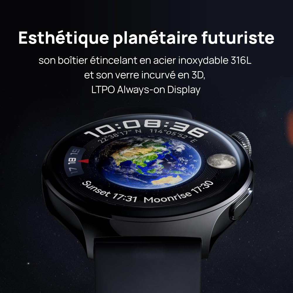 HUAWEI Watch 4 Reloj Inteligente,Análisis de ECG, Vista previa de un Minuto de los Siete Indicadores de Seguimiento de la Salud,Teléfono Celular eSIM, Dos Modos de batería,Compatible con iPhone y