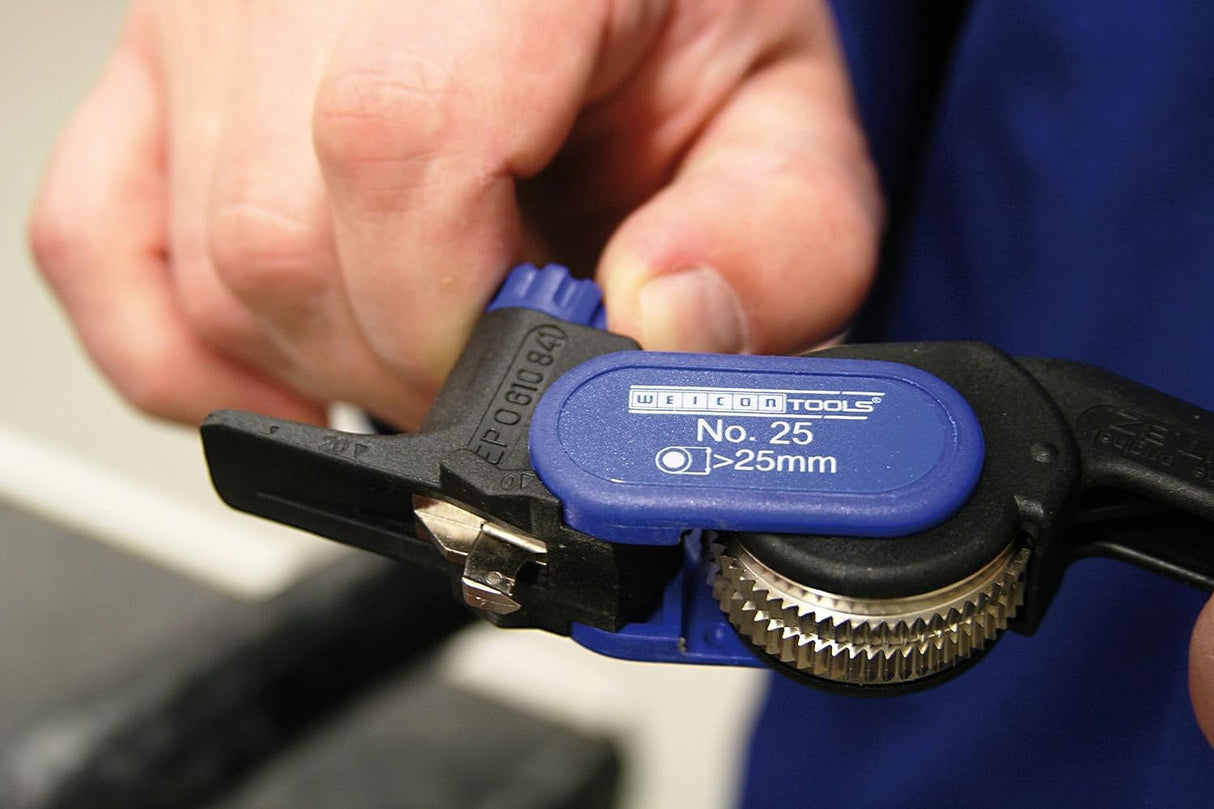 WEICON TOOLS Pelador de Cubierta Exterior No. 25 | Para cubiertas de hasta 5 mm | Cortes redondos y longitudinales