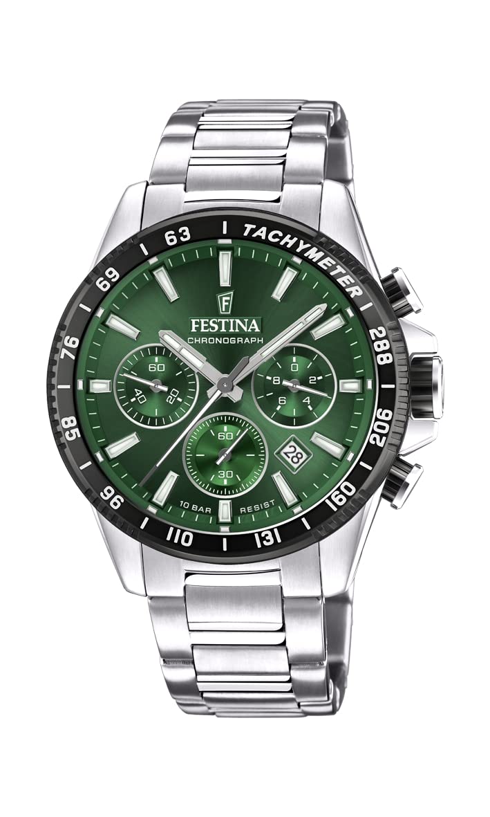 Festina Reloj Hombre F20560/4 Timeless Chronograph Caja de Acero Inoxidable 316l Plateado Correa de Acero Inoxidable 316l Plateado