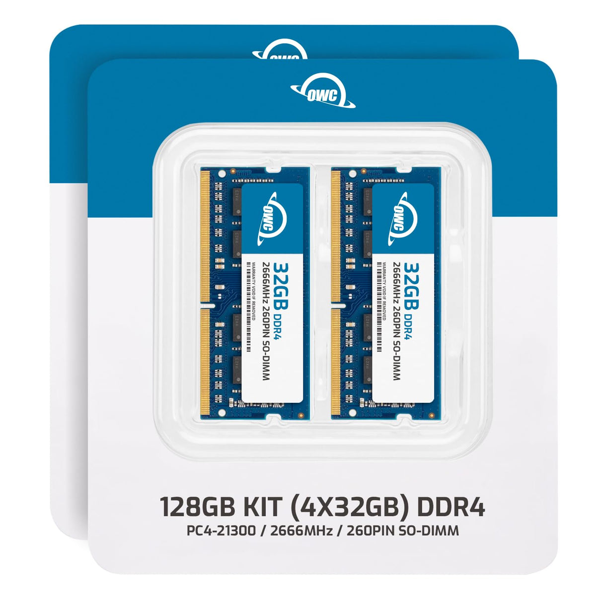 OWC 128GB (4 x 32GB) 2666MHz DDR4 PC4-21300 SO-DIMM Actualización de Memoria de 260 Pines, (OWC2666DR4S128S), para 2019 iMac (iMac19,1) de 27 Pulgadas y computadoras portátiles de PC de 27 Pulgadas