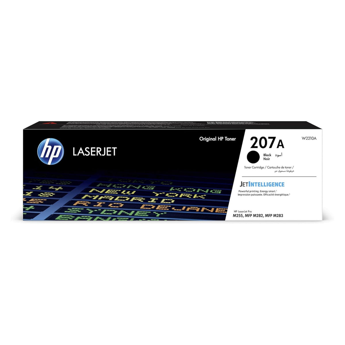 HP 207A W2210A, Negro, Cartucho Tóner Original, de 1.350 páginas, para impresoras HP Color LaserJet Pro MFP M282nw, MFP M283fdn, MFP M283fdw, M255dw y M255nw