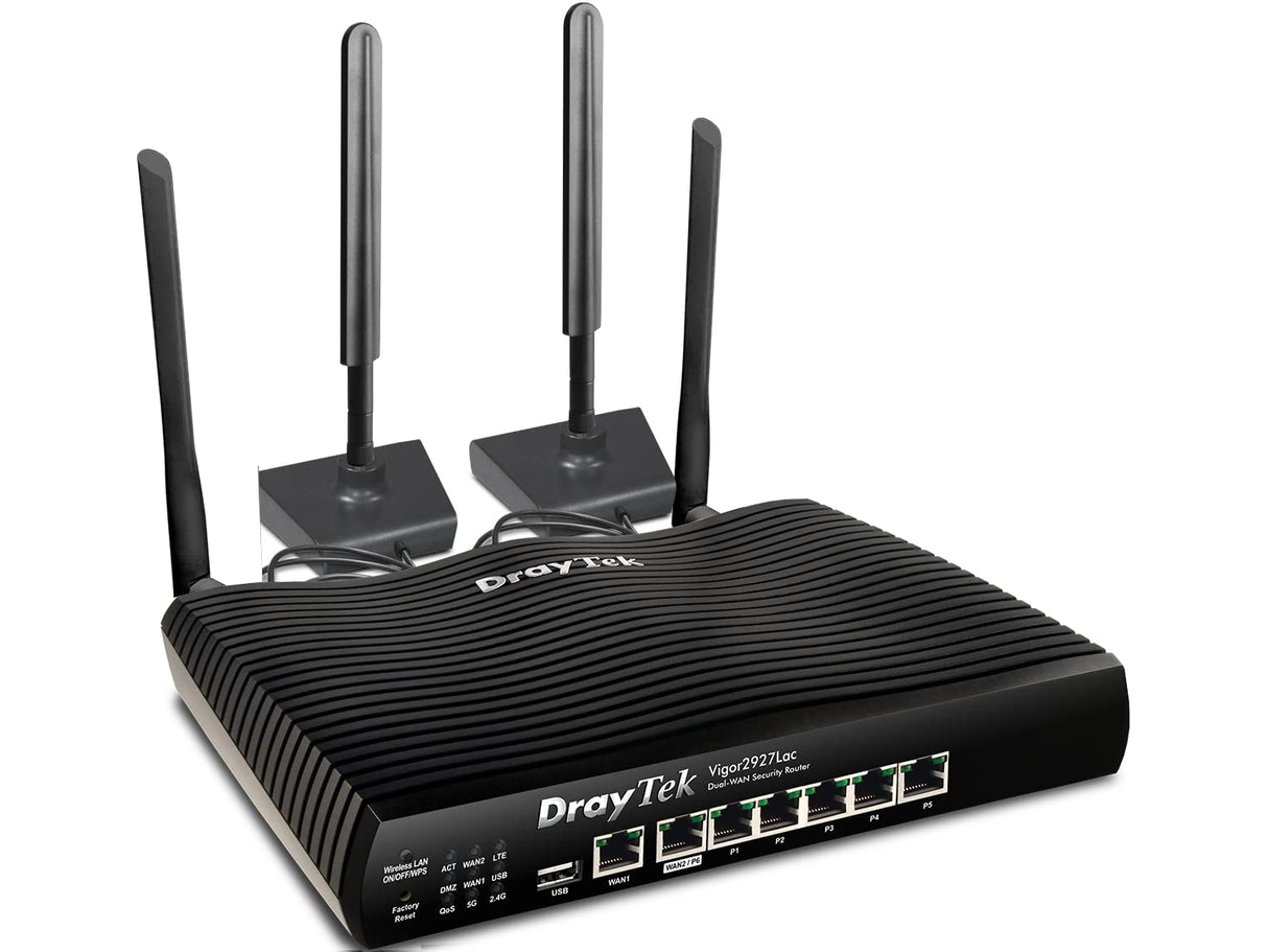 DrayTek Vigor 2927Lac - Router de Seguridad VPN 4G LTE Integrado de Doble WAN para una conexión rápida a Internet, V2927Lac-DE-AT-CH