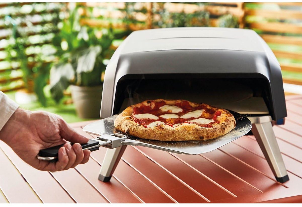 Tefal Pizza Pronto, Horno de pizza para exterior, Funciona con gas, piedra giratoria de 360° para cocción uniforme, aplicación gratuita, JM412010
