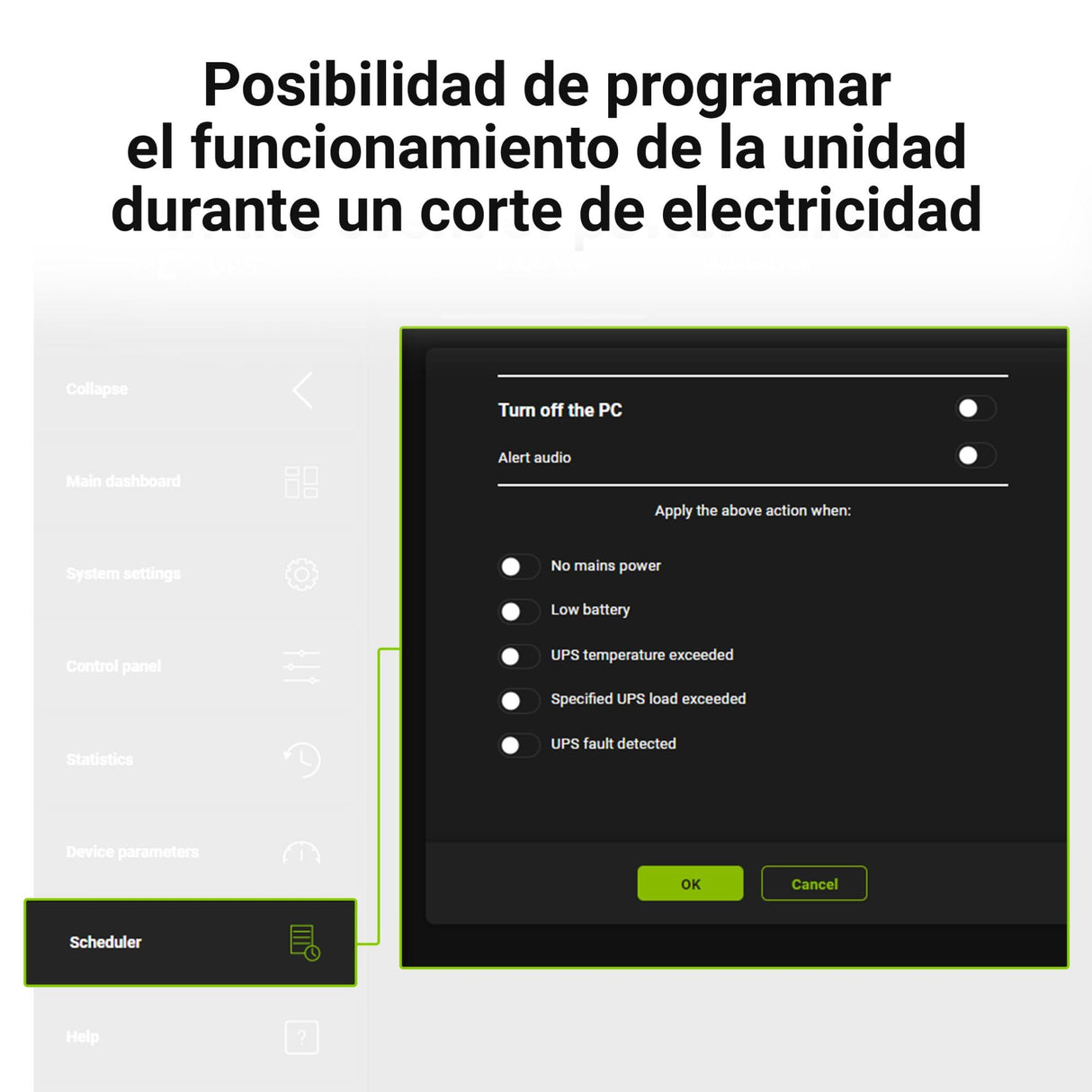 Green Cell® SAI Sistema de alimentación ininterrumpida UPS Potencia 800VA (480W) 230V Fuente de alimentación Continua Line Interactive senoidal AVR USB/RJ45 6X Schuko Tomas con Pantalla LCD