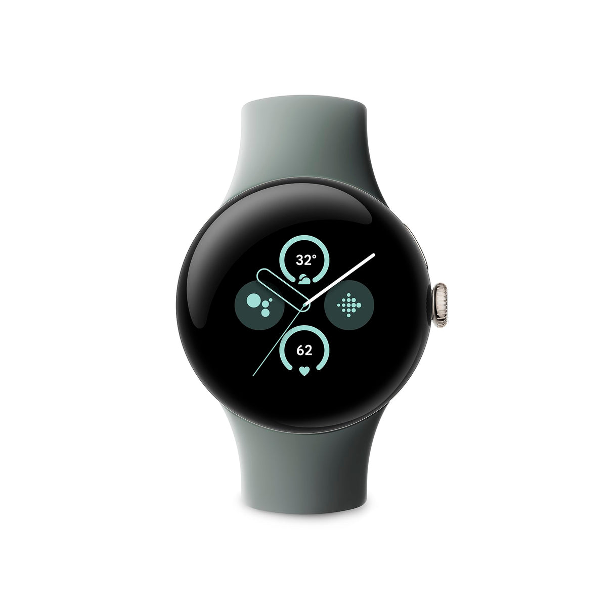 Google Pixel Watch 2 con Fitbit y Google - Control de frecuencia cardiaca, gestión del estrés y seguridad - Smartwatch Android - Caja de aluminio en tono plata Correa deportiva en Verde liquen Wi-Fi