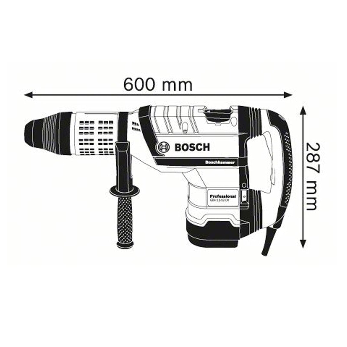 Bosch Professional GBH 12-52 DV - Martillo perforador (19 J, Ø máx. hormigón 52 mm, SDS max, Vibration control, en maletín)