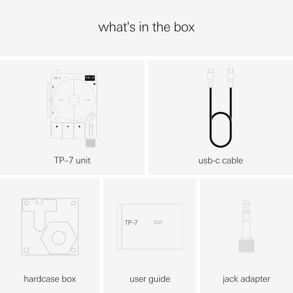 Teenage Engineering TP–7 Grabadora de sonido portátil con interfaz de audio USB-C, Bluetooth, micrófono interno, altavoz y almacenamiento de 128 GB