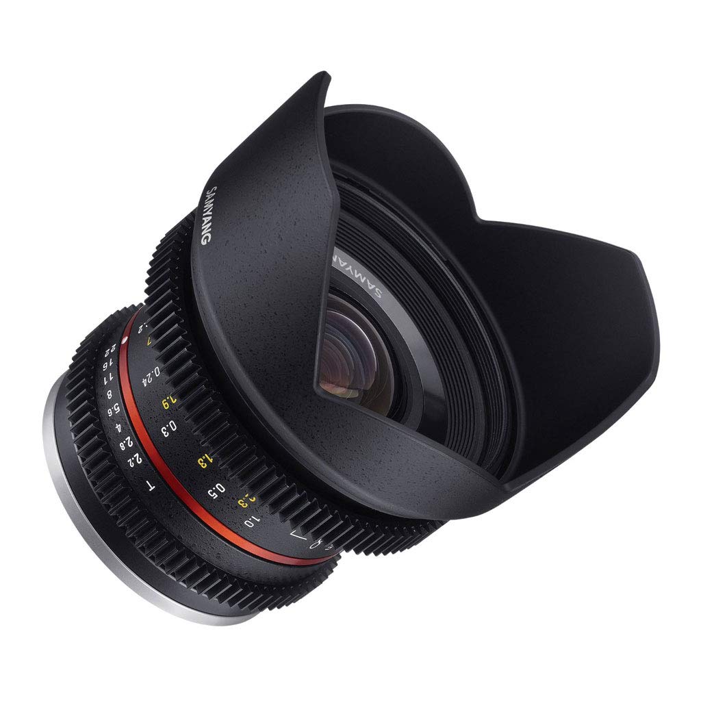 Samyang F1420509101 - Objetivo para vídeo VCSC-Mirrorless para Micro Cuatro Tercios (Distancia Focal Fija 12mm, Apertura T2.2-22 Cine NCS CS, diámetro Filtro: 67mm), Negro