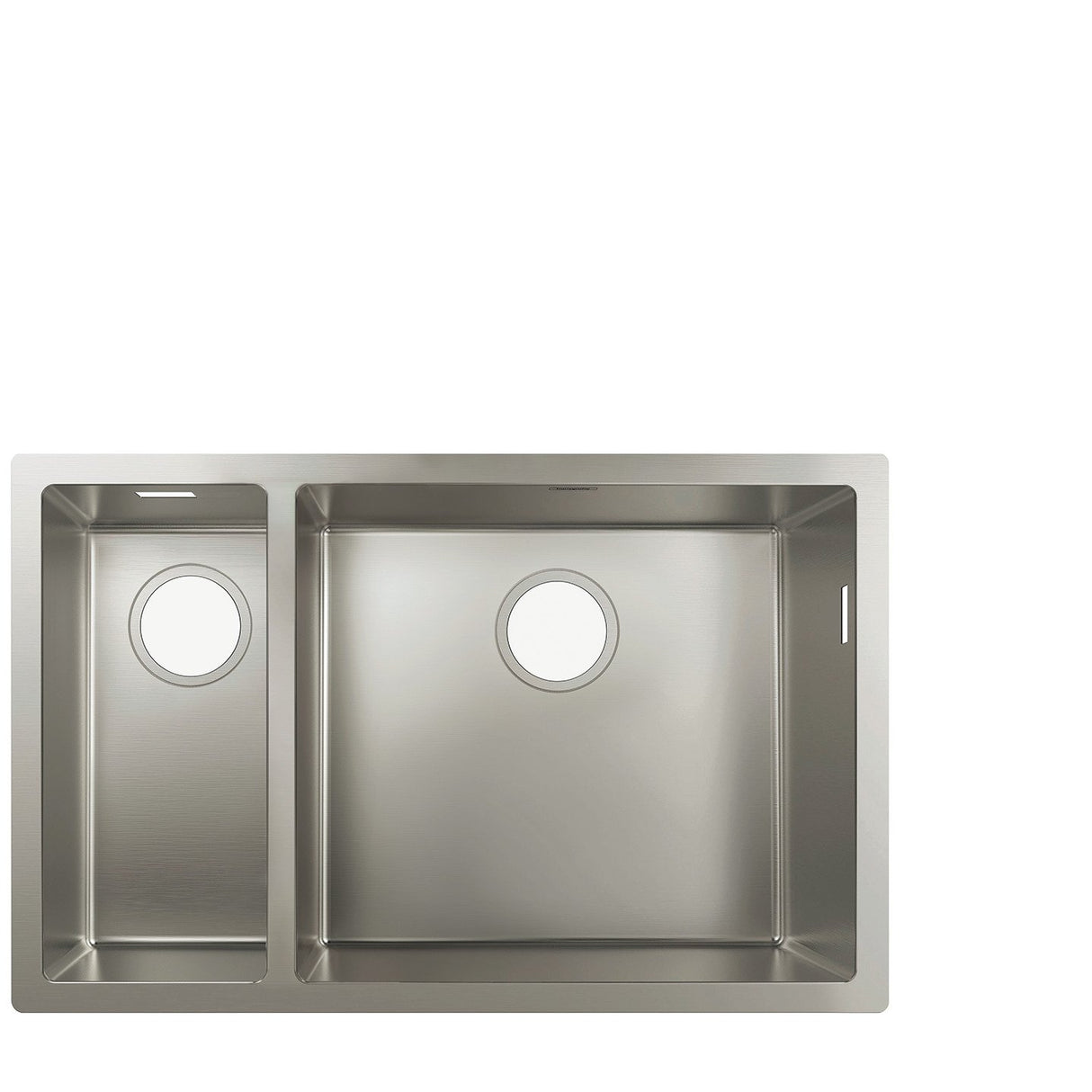 Hansgrohe 43429800 Fregadero bajo encimera 18, Armario de 80 cm, Color Acero, Plata, Ancho: 18 cm y 45 cm