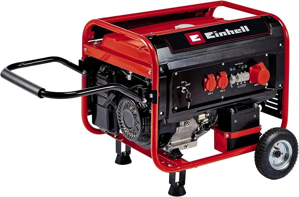 Einhell Generador eléctrico (gasolina) TC-PG 55/E5 (máx. 3600 W, motor de 4 tiempo robusto y de bajas emisiones, tomas 2 x 230V + 1 x 400V, 25 L tanque, AVR / fusible de bajo nivel de aceite)