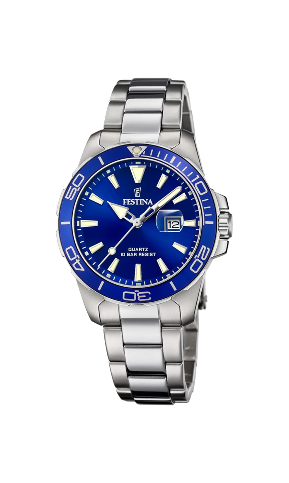 FESTINA Reloj Modelo F20503/3 de la colección Boyfriend Collection, Caja de 34,5 mm Azul con Correa de Acero para señora