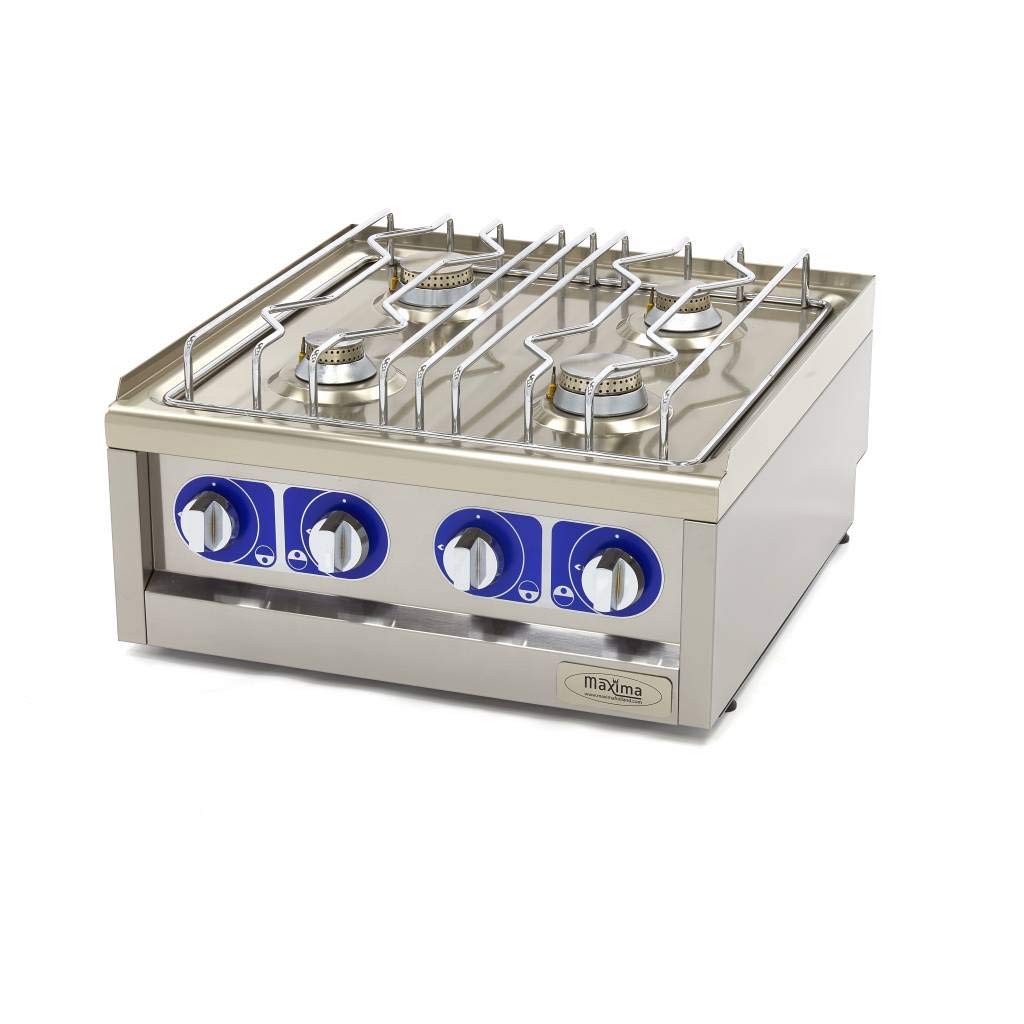 Maxima Cocina de gas Commercial Clase Gastro – 600 x 600 mm de profundidad – 2 quemadores – 2 x 5000 W + 2 x 3500 W