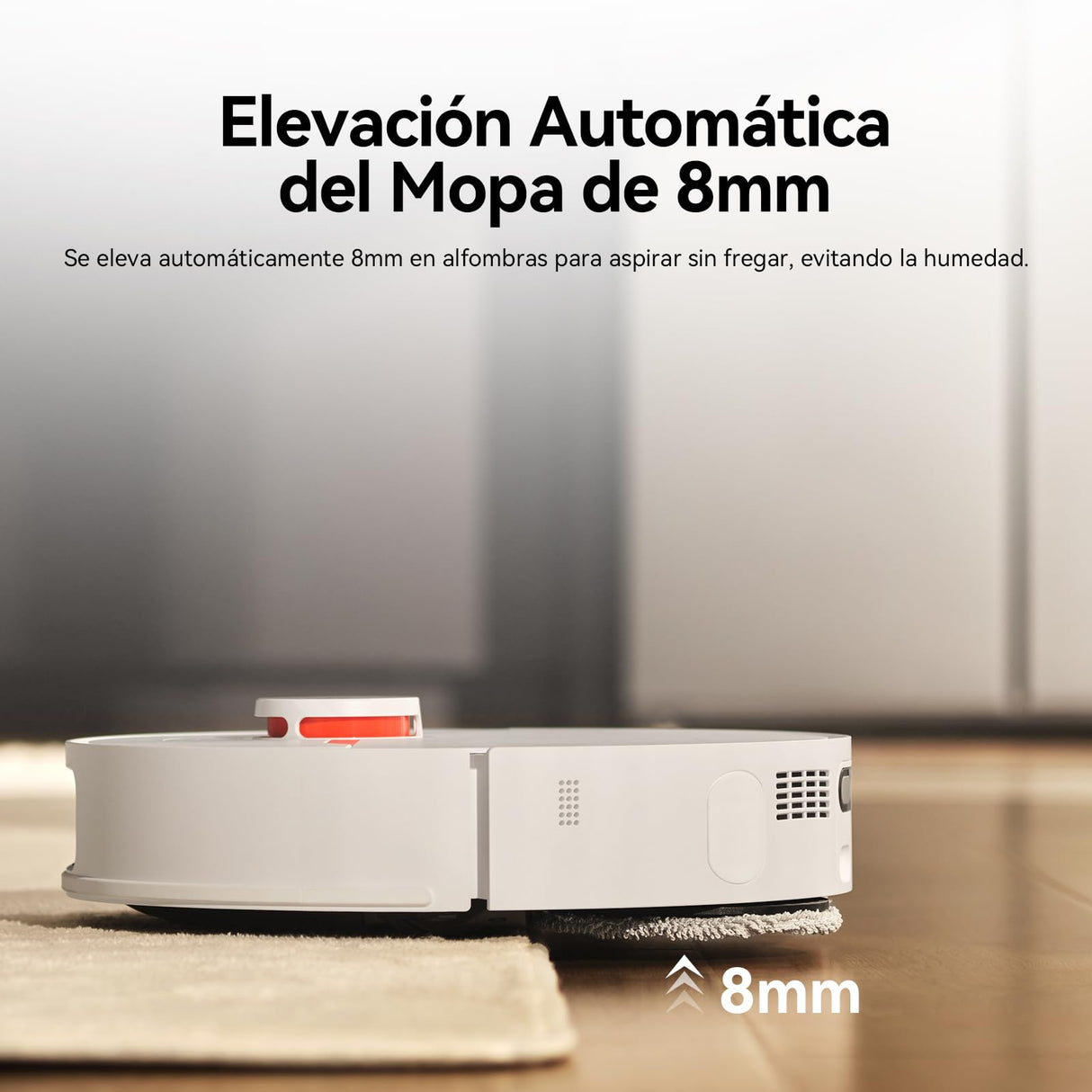JONR T5 Pro Robot Aspirador y Fregasuelos, 8000Pa Aspirador Robot con Mopa Extensible, Lavado Automático de Mopa y Secado con Aire Caliente, Mopas Dobles