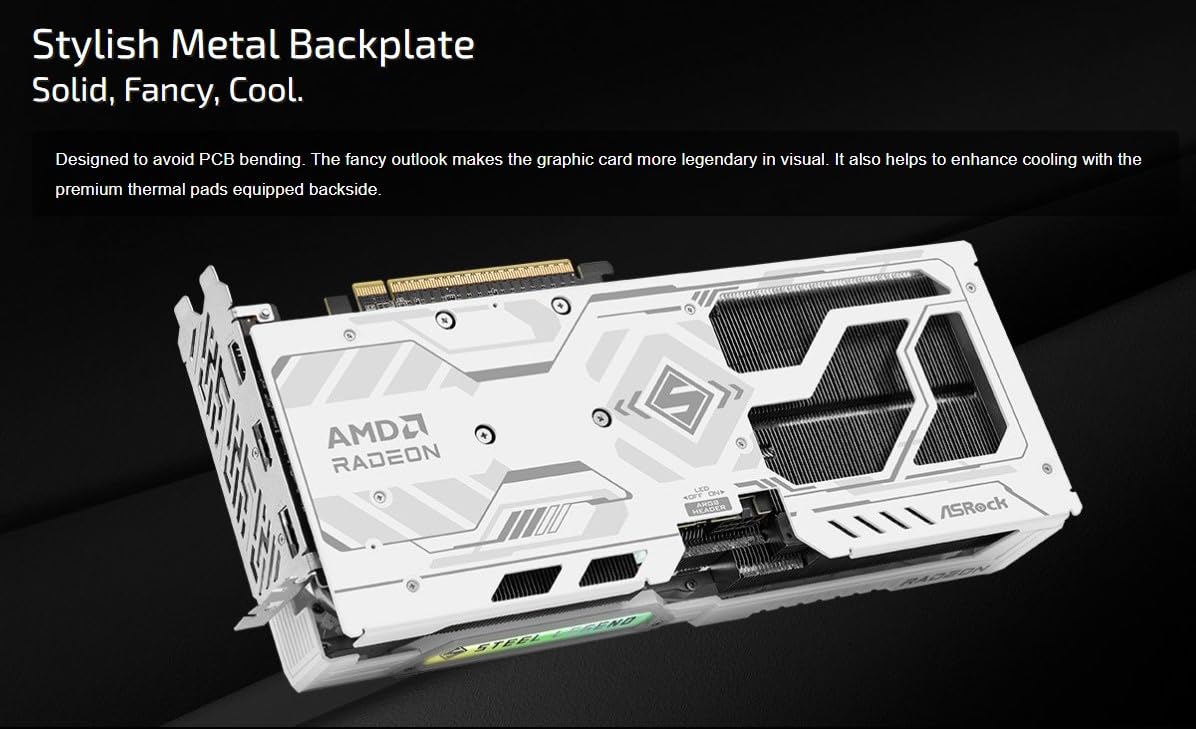 ASRock Carte GRAPHIQUE ASROCK Radeon RX 9060 XT Steel Legend OC 16GO (90-GA5JZZ-00UANF)