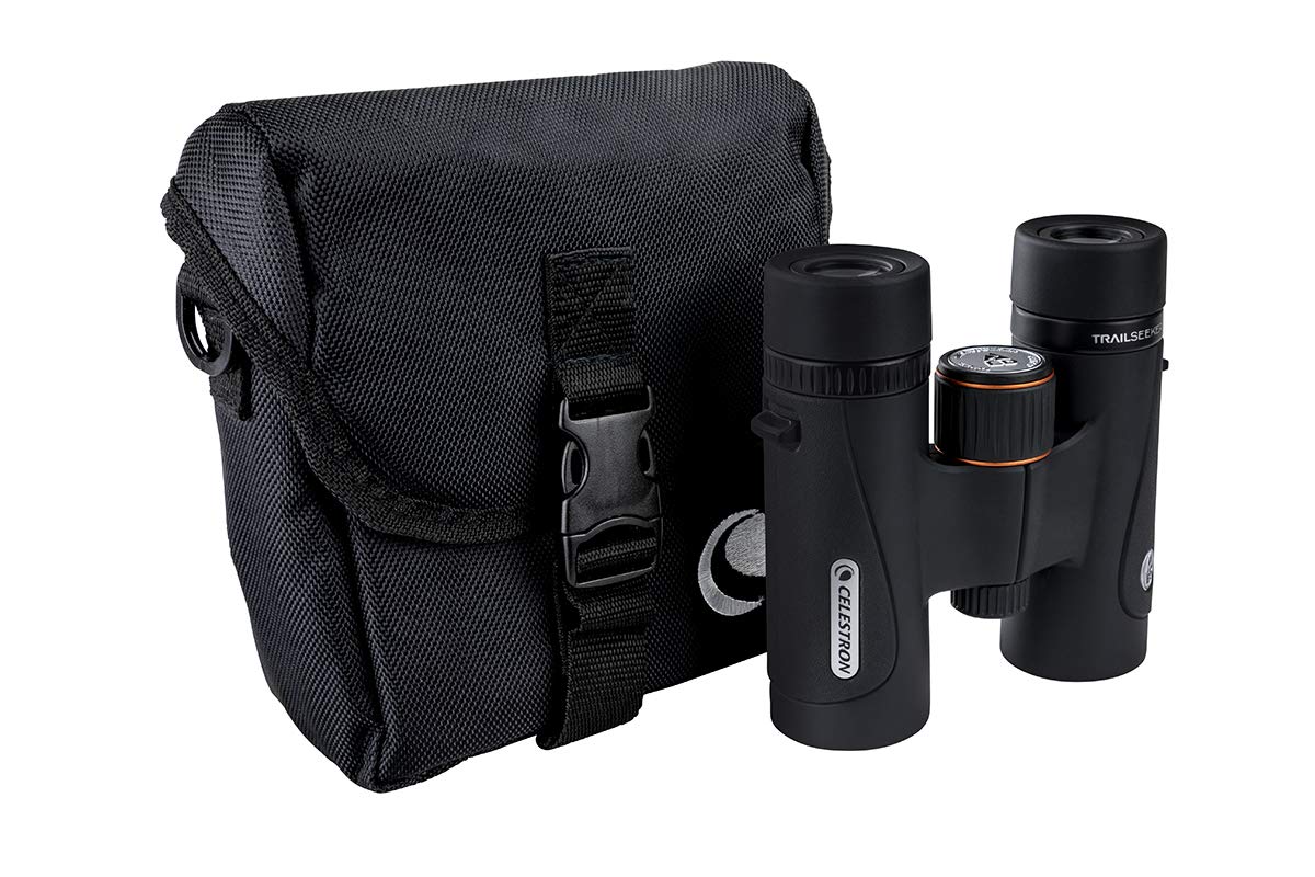 Celestron 71401 TrailSeeker ED: prismáticos con prisma de techo 8 x 32, lente de banda ancha con revestimiento múltiple completo, prisma BaK-4, negro