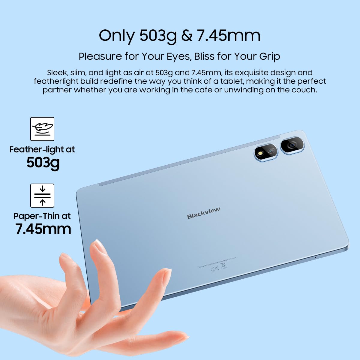 Blackview Tab 16 Pro 11'' 2K Pantalla Android 14 Tablet, 24GB+256GB (1TB Externo) Widevine L1, 7700mAh Batería, Dual SIM 4G LTE+WiFi, 13MP+8MP, Quad Box Altavoz Estéreo, 3 Modos de Lectura, Morado