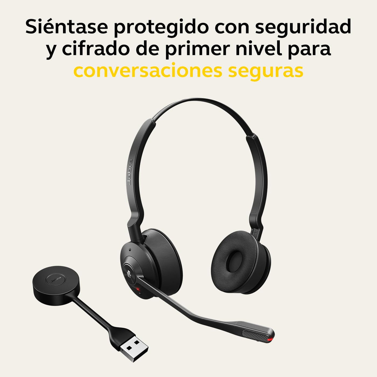 Jabra Engage 55 Auriculares Inalámbricos Estéreo con Adaptador Link 400 USB-A DECT, Micrófono con Cancelación de Ruido, Protección Auditiva - Certificado para MS Teams - Negro